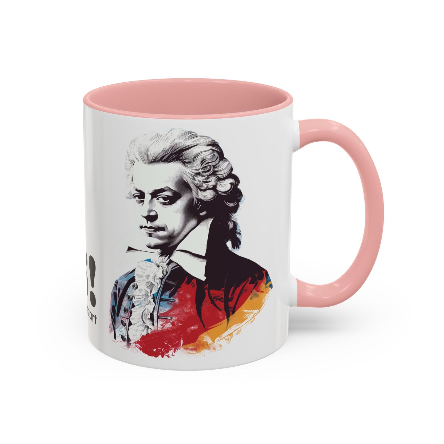 Two Flutes Mug in White (USA) - Mozart Flute Quote Mug, Mozart Mug, Classical Music Mug, Funny Mozart Quote