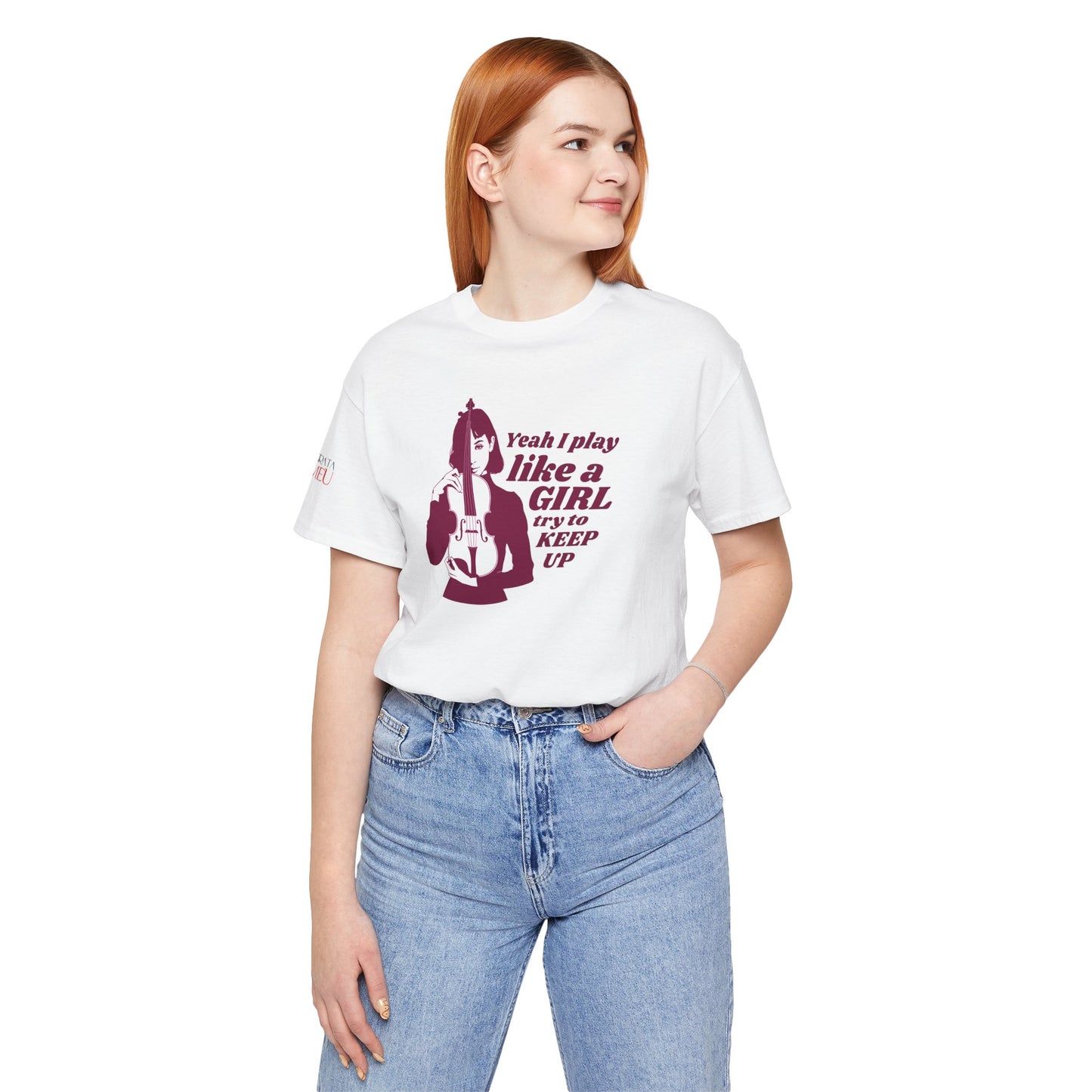 Play like a Girl- Violin T-Shirt (Light): Camerata Romeu Shirt, Play like a Girl Shirt, Orchestra Shirt, Female Musician Shirt,  Violin Shirt