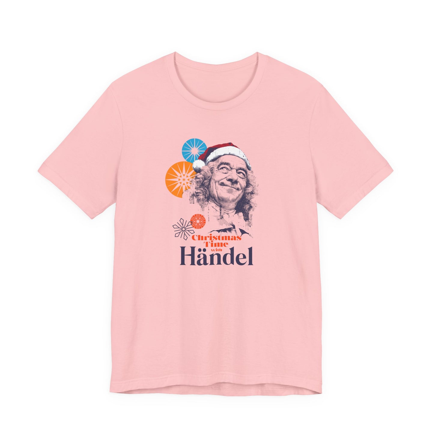 Christmas with Händel - Holiday T-Shirt, Santa Shirt, Händel with Santa Hat T-Shirt, Classical Music Christmas Shirt