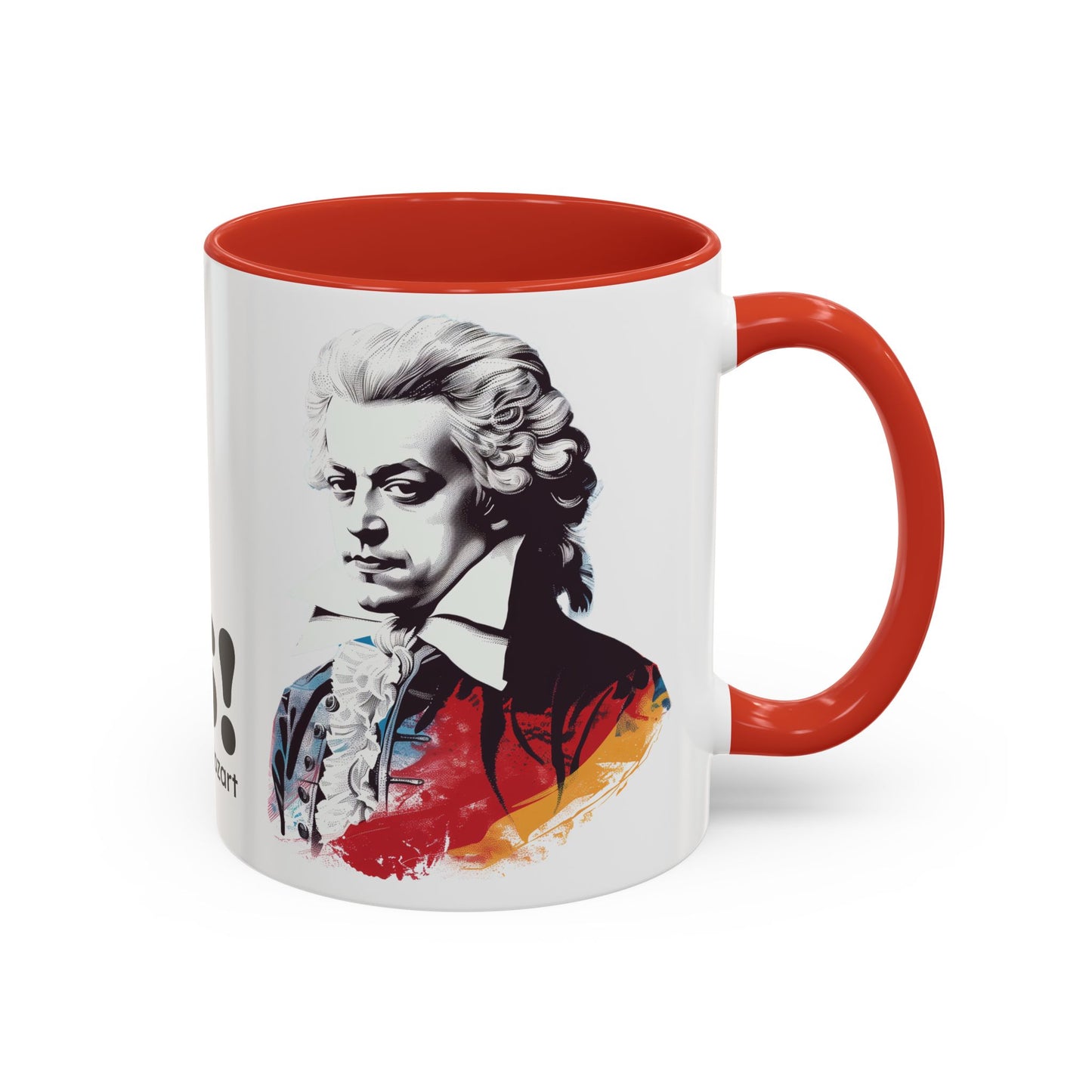 Two Flutes Mug in White (USA) - Mozart Flute Quote Mug, Mozart Mug, Classical Music Mug, Funny Mozart Quote