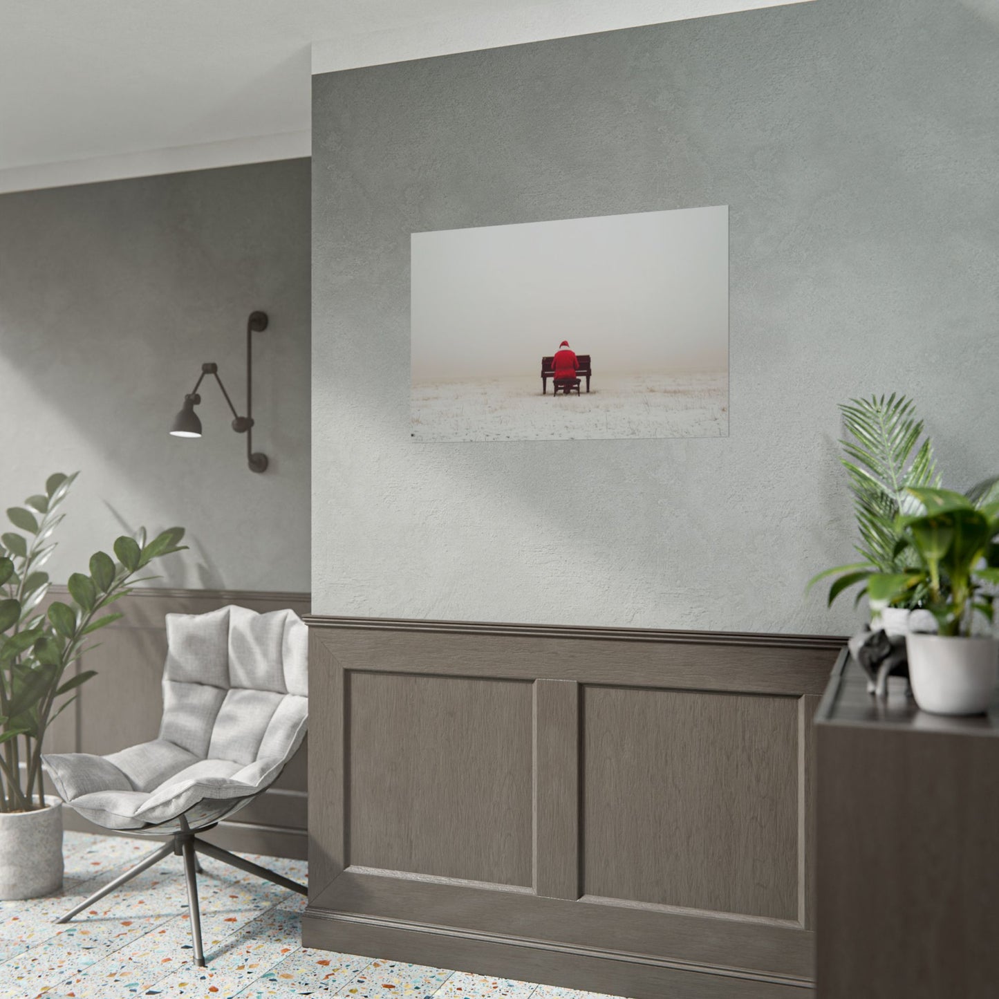 Without Words: Mozart Christmas - Santa Poster, Santa Playing Piano Print, Holiday Print, Christmas Poster, Winter Print, Mozart Holiday Poster