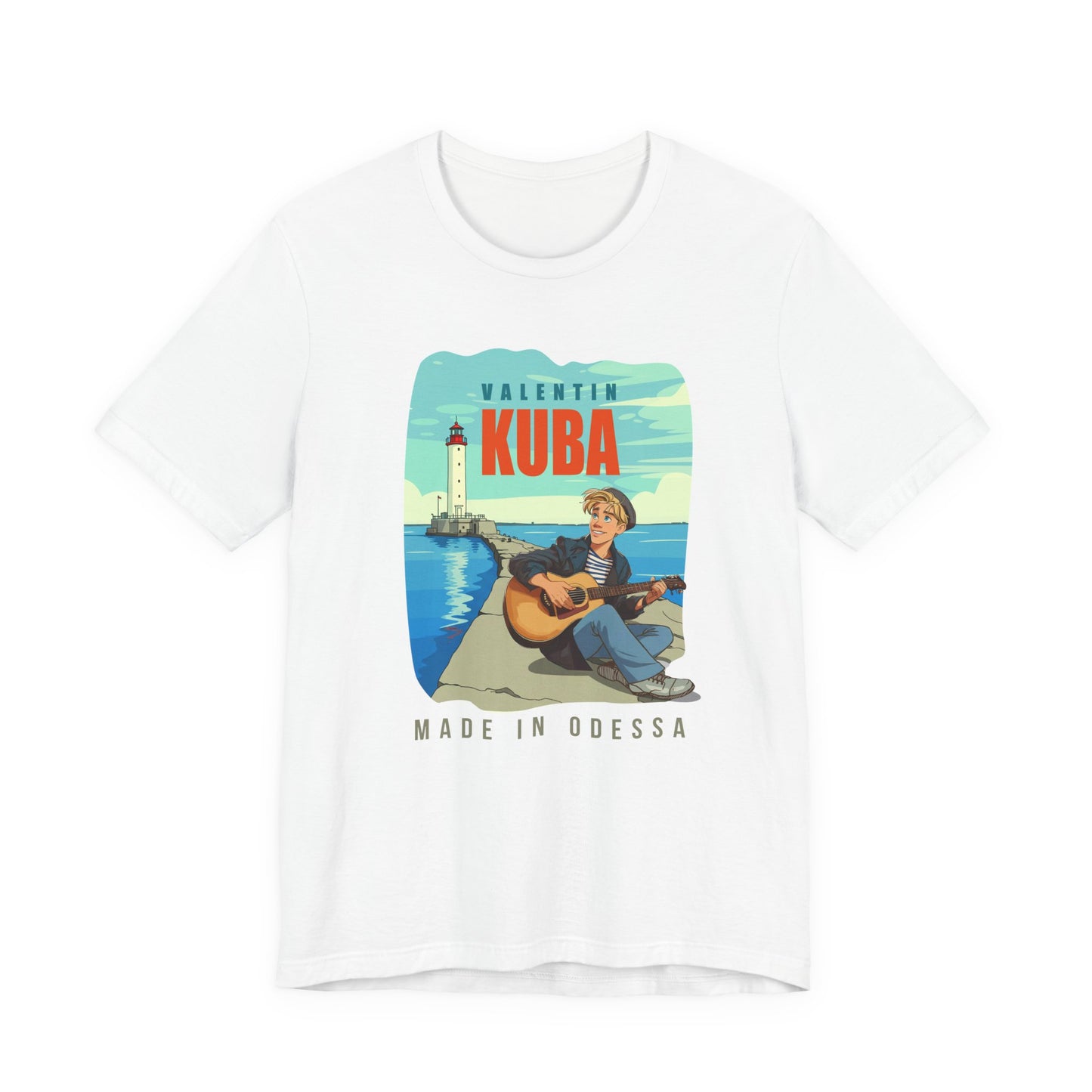 (ENG) Kuba at the Vorontsov Lighthouse- Klezmer Music T-Shirt, Odessa Music Shirt, Valentin Kuba Tee, Music from Ukraine Shirt