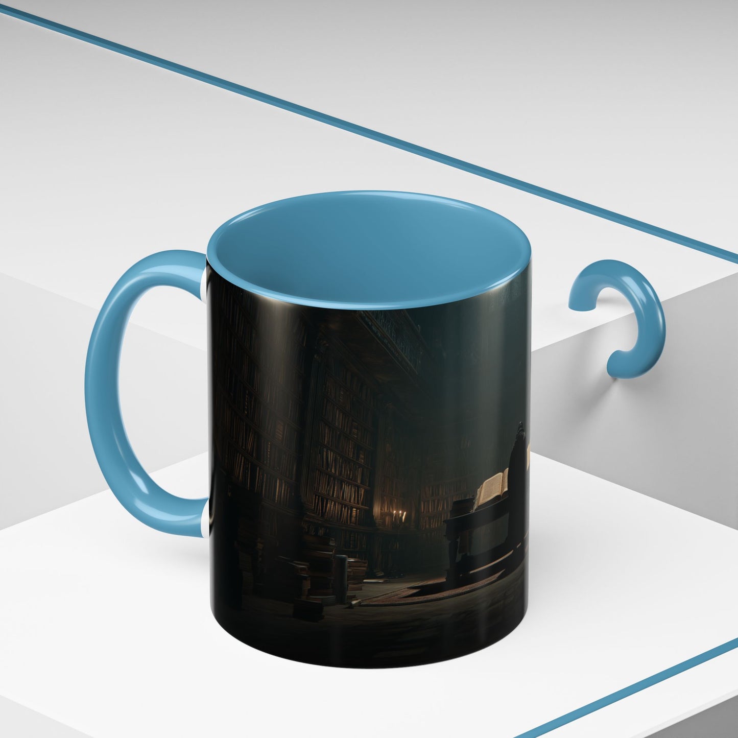 Late Night Studies Mug (EU) - Dark Library Mug, Evening Reading Mug, Moody Library Mug, Cozy Reading Mug, Library Mug