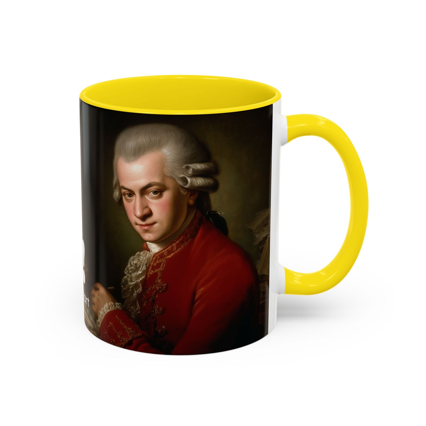 Two Flutes Mug in Black (EU) - Mozart Flute Quote Mug, Mozart Mug, Classical Music Mug, Funny Mozart Quote