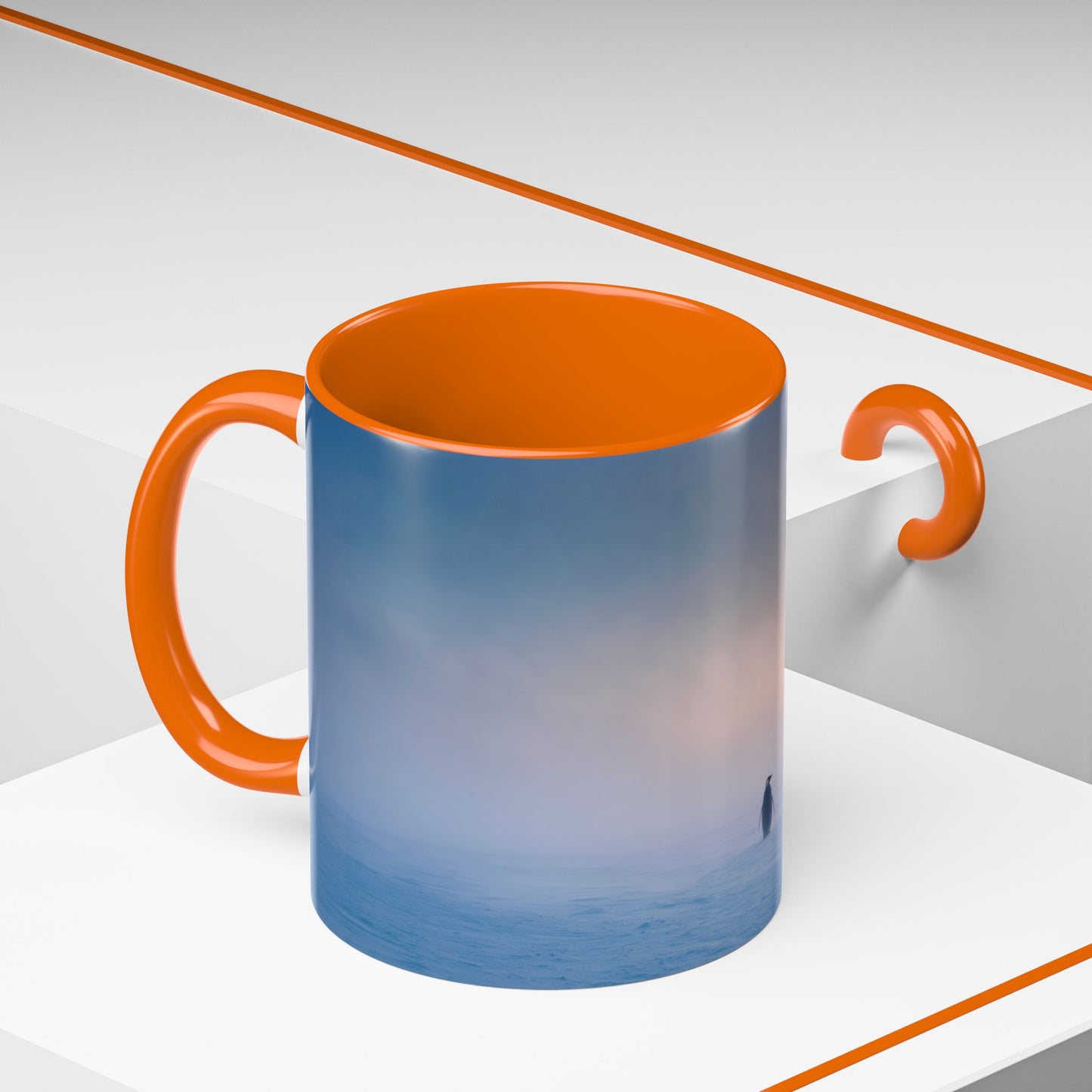 Music for the Lonely Mug (EU) - Calm Classical Music Mug, Pinguin Mug, Winter Mug, Snow Mug, Mozart Inspired Mug, Bach Inspired Mug