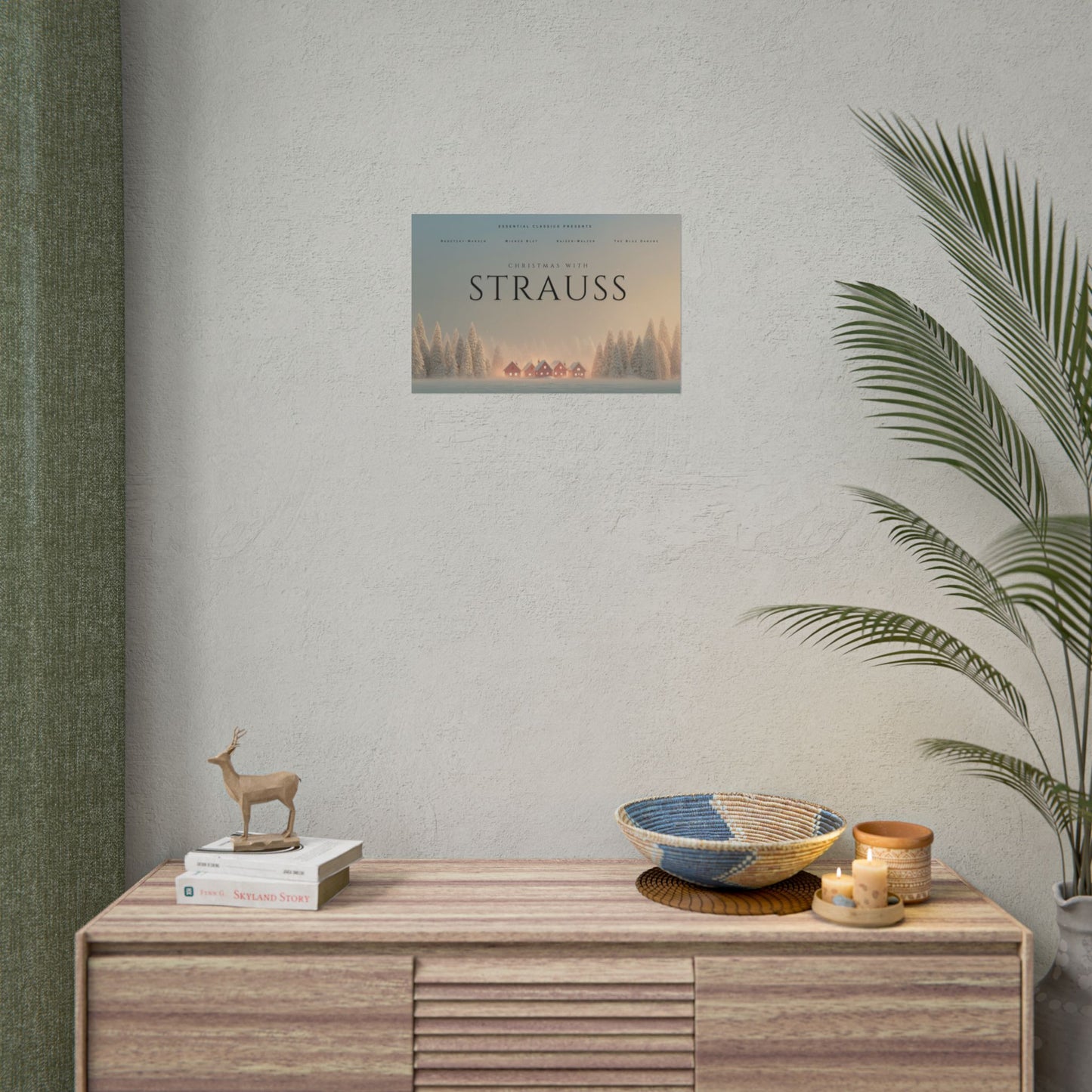 Christmas with Strauss - Classical Christmas Print, Christmas Countryside Poster, Holiday Classics Print, Richard Strauss inspired Poster