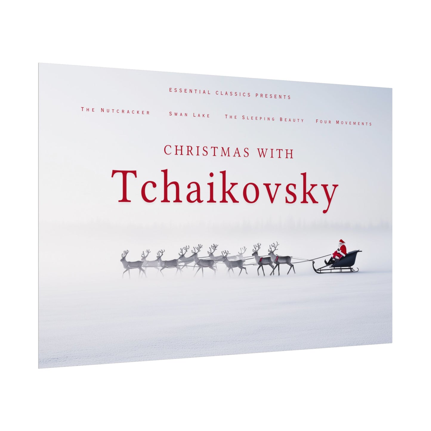Christmas with Tchaikovsky- Santa's Sleigh Print, The Nutcracker Poster, Christmas Print, Santa Poster, Tchaikovsky Poster, Winter Print, North Pole Poster