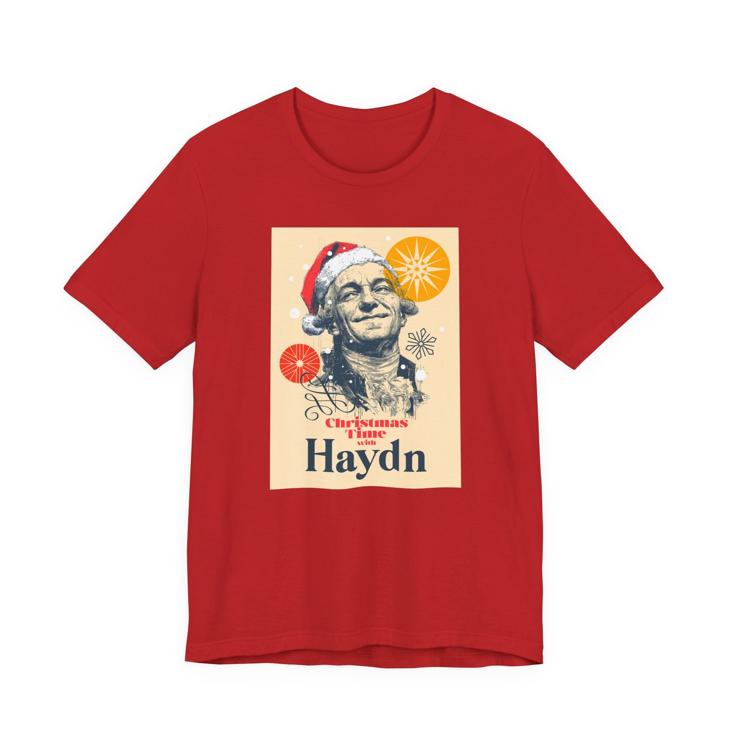 Christmas with Hayden - Holiday T-Shirt, Santa Shirt, Hayden with Santa Hat T-Shirt, Classical Music Christmas Shirt