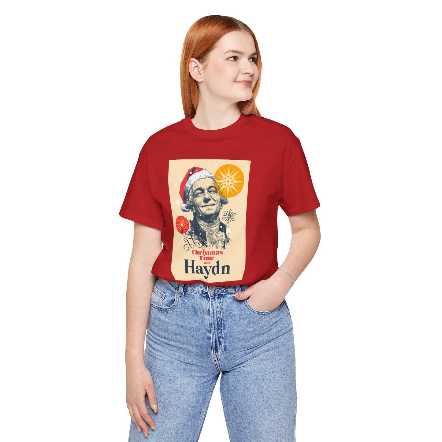 Christmas with Hayden - Holiday T-Shirt, Santa Shirt, Hayden with Santa Hat T-Shirt, Classical Music Christmas Shirt