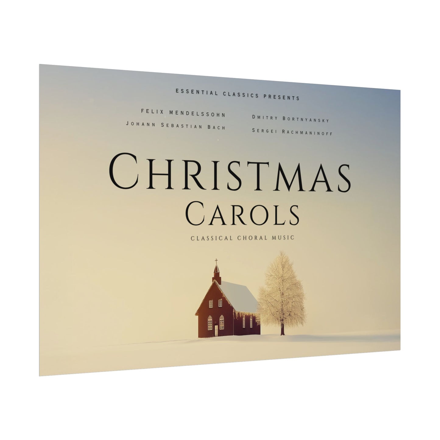 Classical Christmas Carols - Sacred Music Poster, Choir Print, Chapel Poster, Reverent Music Print