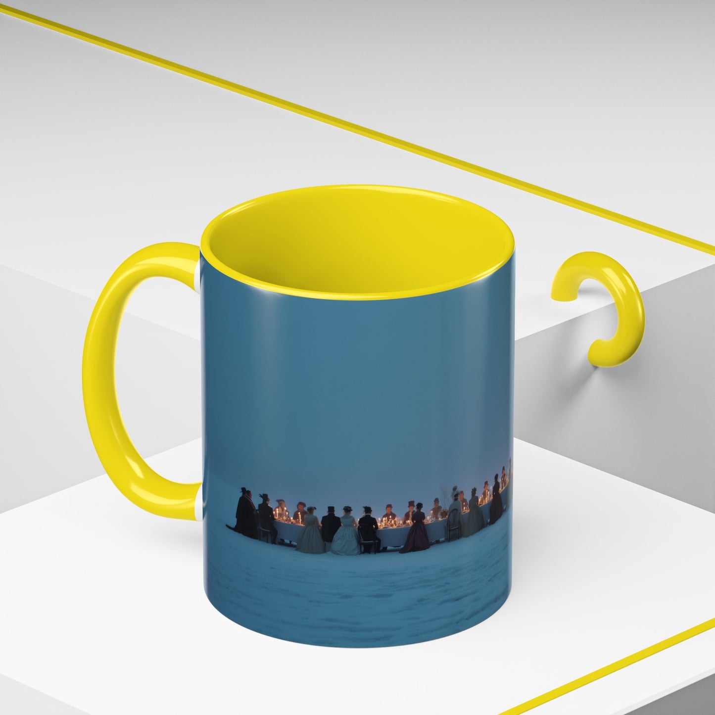 Christmas Dinner Mug (EU) - Holiday Mug, Elegant Classical Music Mug, Community Mug, Celebration Mug, Holiday Traditions Mug