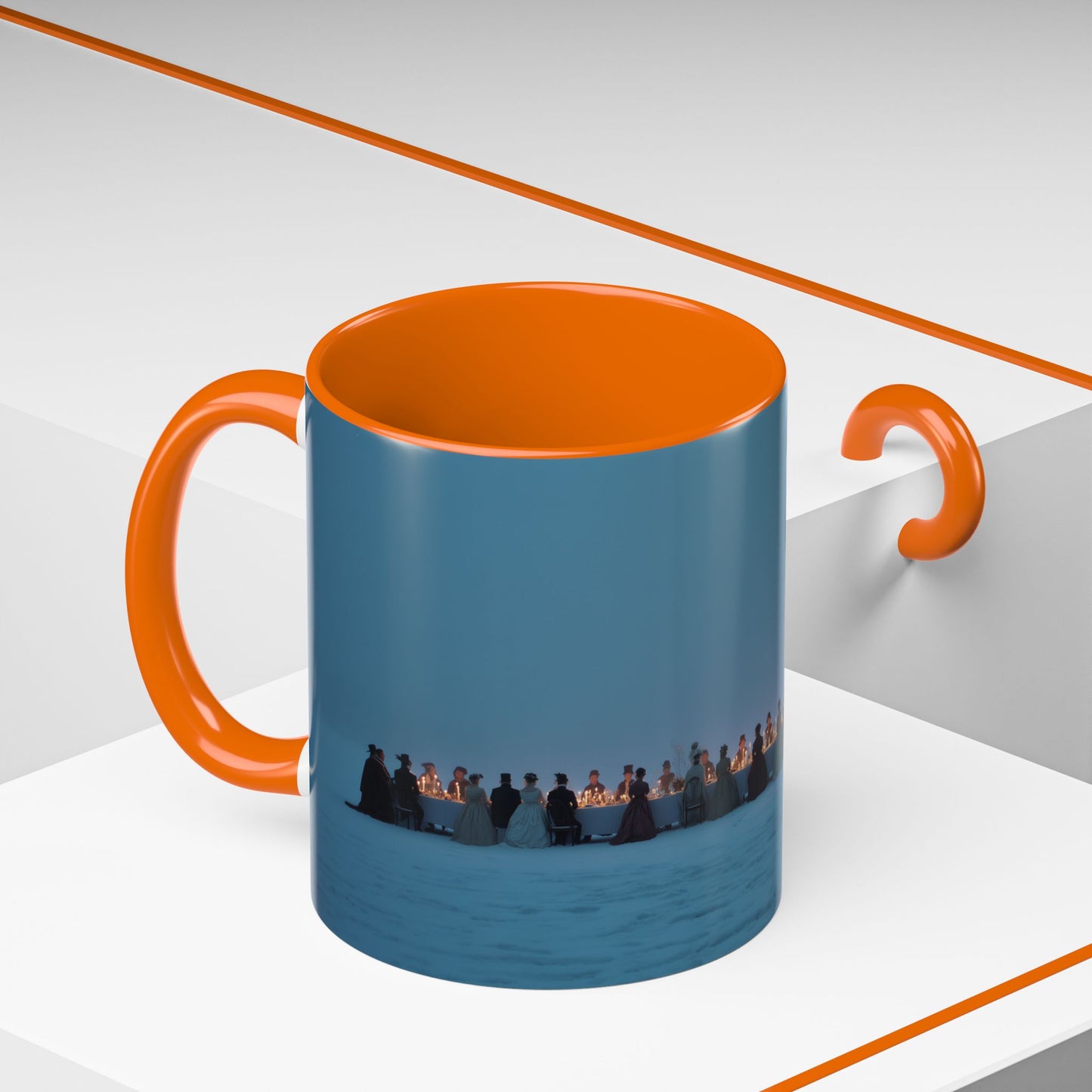Christmas Dinner Mug (EU) - Holiday Mug, Elegant Classical Music Mug, Community Mug, Celebration Mug, Holiday Traditions Mug