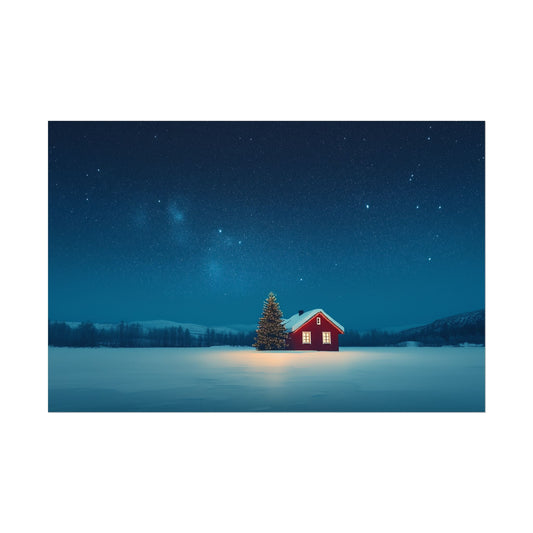 Without Words: Classical Christmas- Winter Hut Poster, Christmas Print, North Pole Poster, Classical Music Print, Christmas Decor Poster