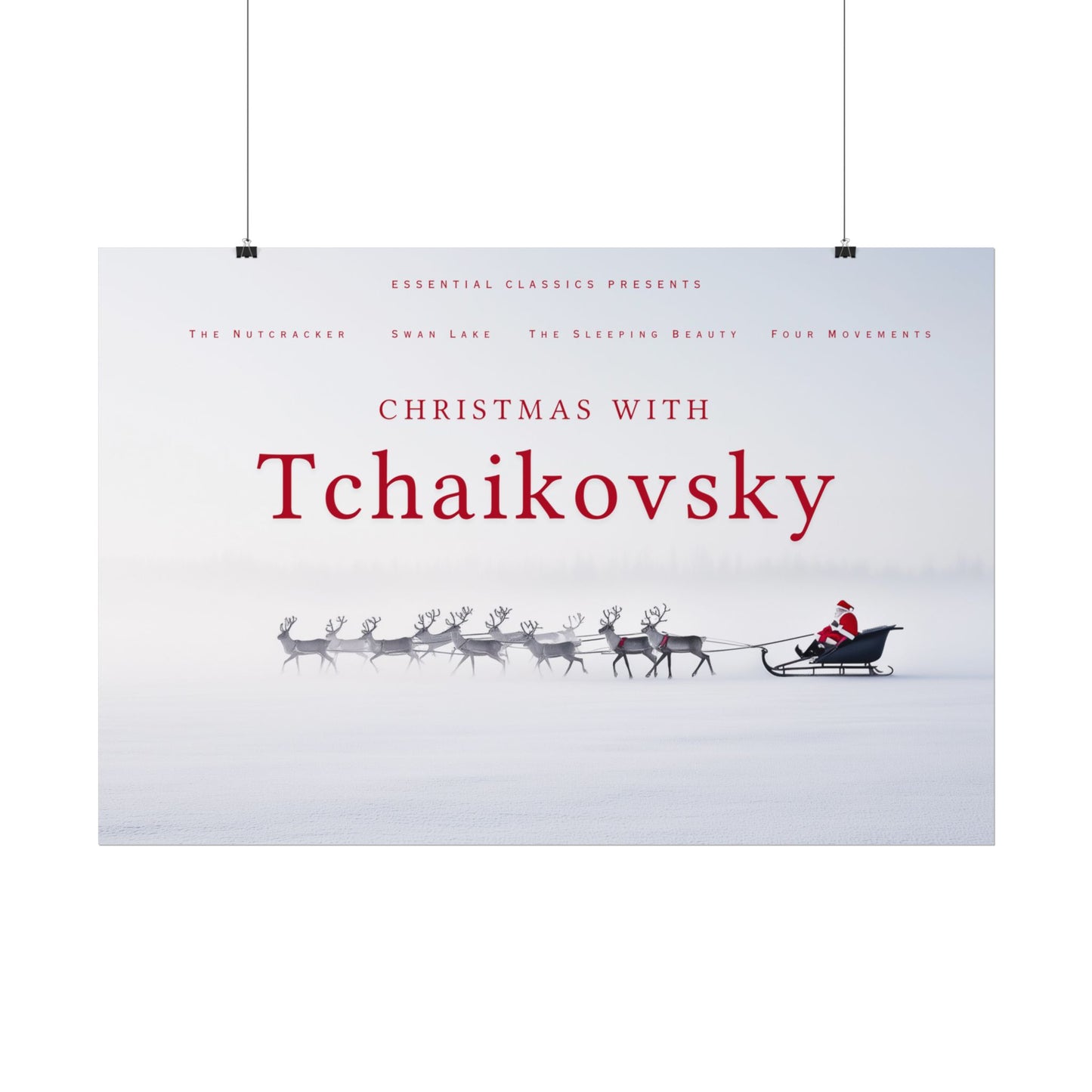 Christmas with Tchaikovsky- Santa's Sleigh Print, The Nutcracker Poster, Christmas Print, Santa Poster, Tchaikovsky Poster, Winter Print, North Pole Poster