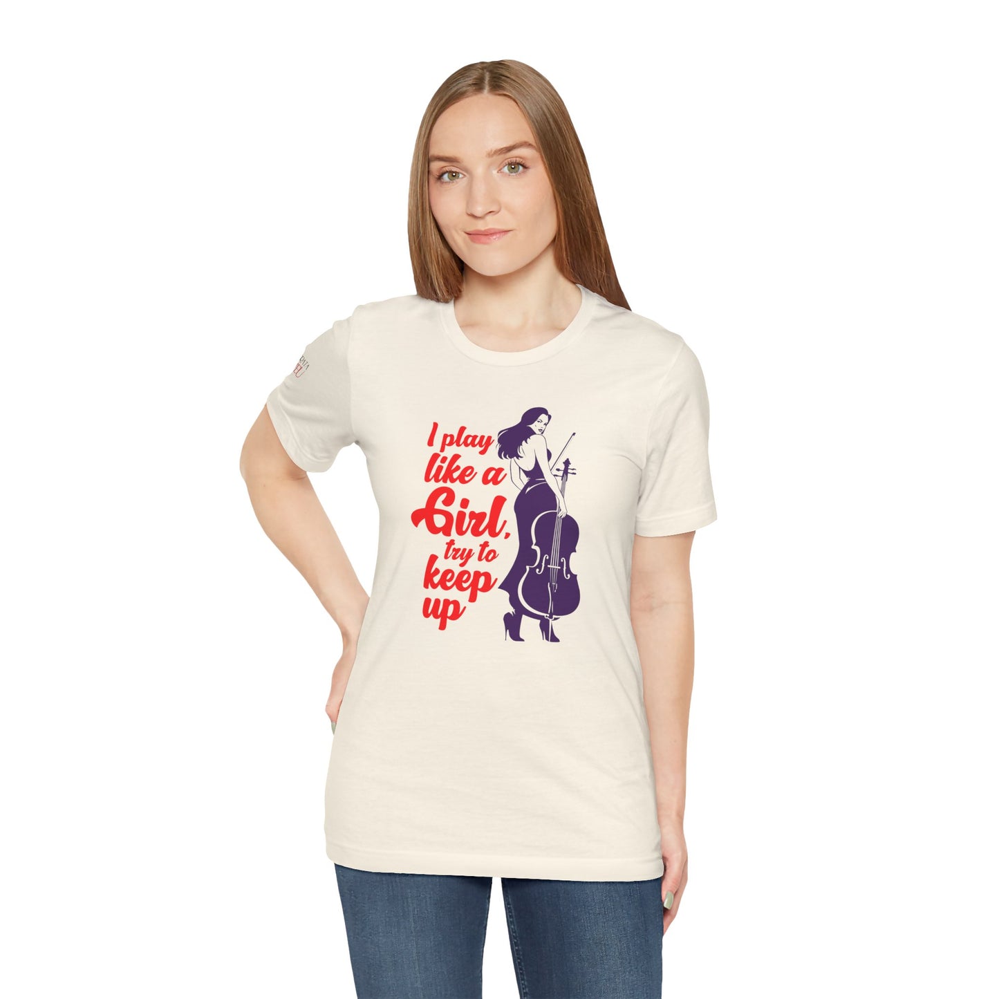 Play like a Girl - Cello T-Shirt: Camerata Romeu Shirt, Play like a Girl Shirt, Orchestra Shirt, Female Musician Shirt, Cello Shirt