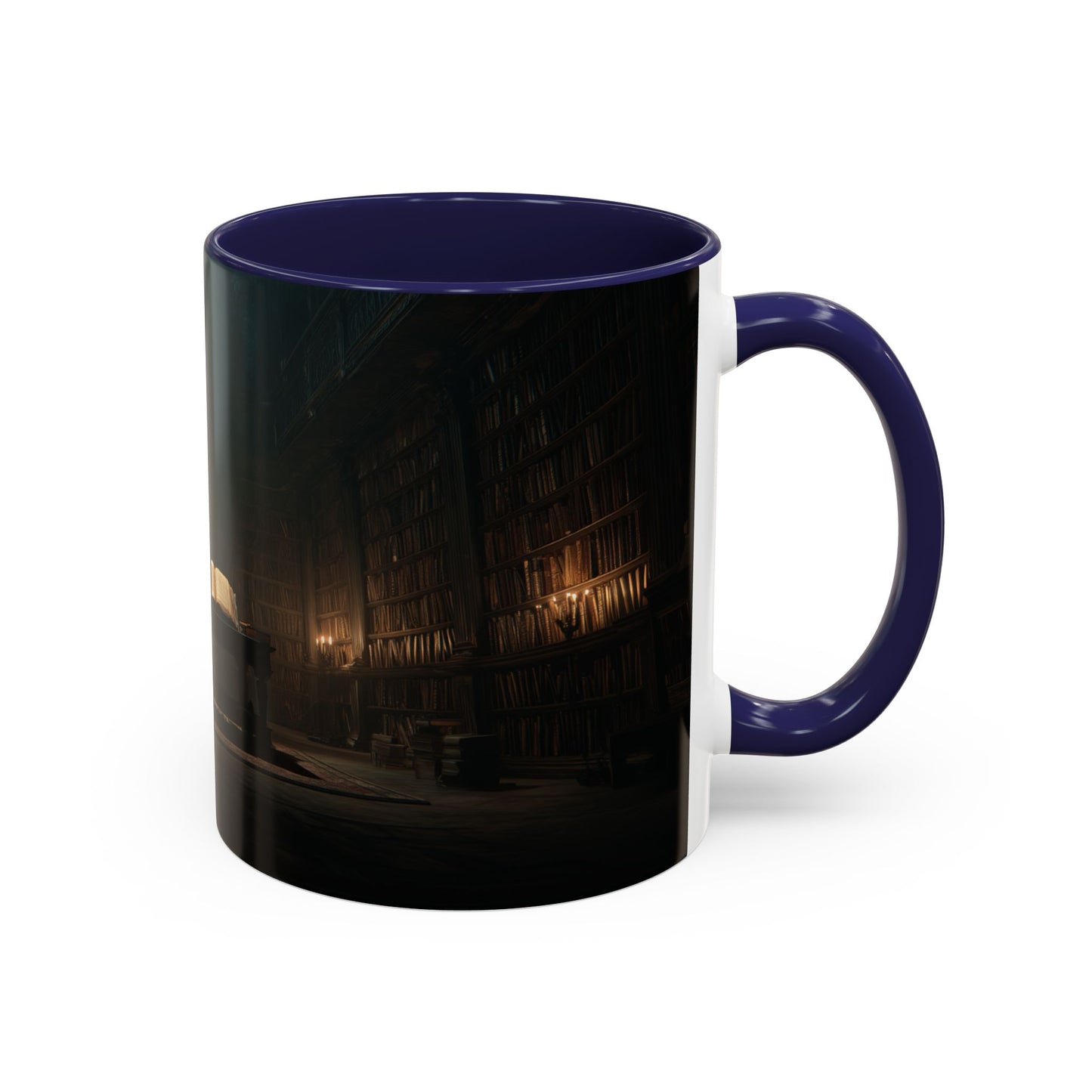 Late Night Studies Mug (EU) - Dark Library Mug, Evening Reading Mug, Moody Library Mug, Cozy Reading Mug, Library Mug