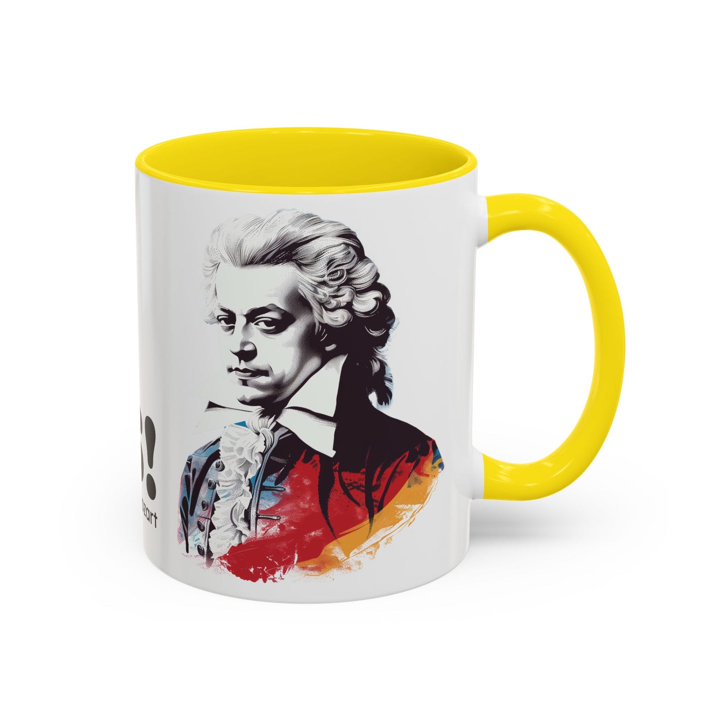 Two Flutes Mug in White (USA) - Mozart Flute Quote Mug, Mozart Mug, Classical Music Mug, Funny Mozart Quote