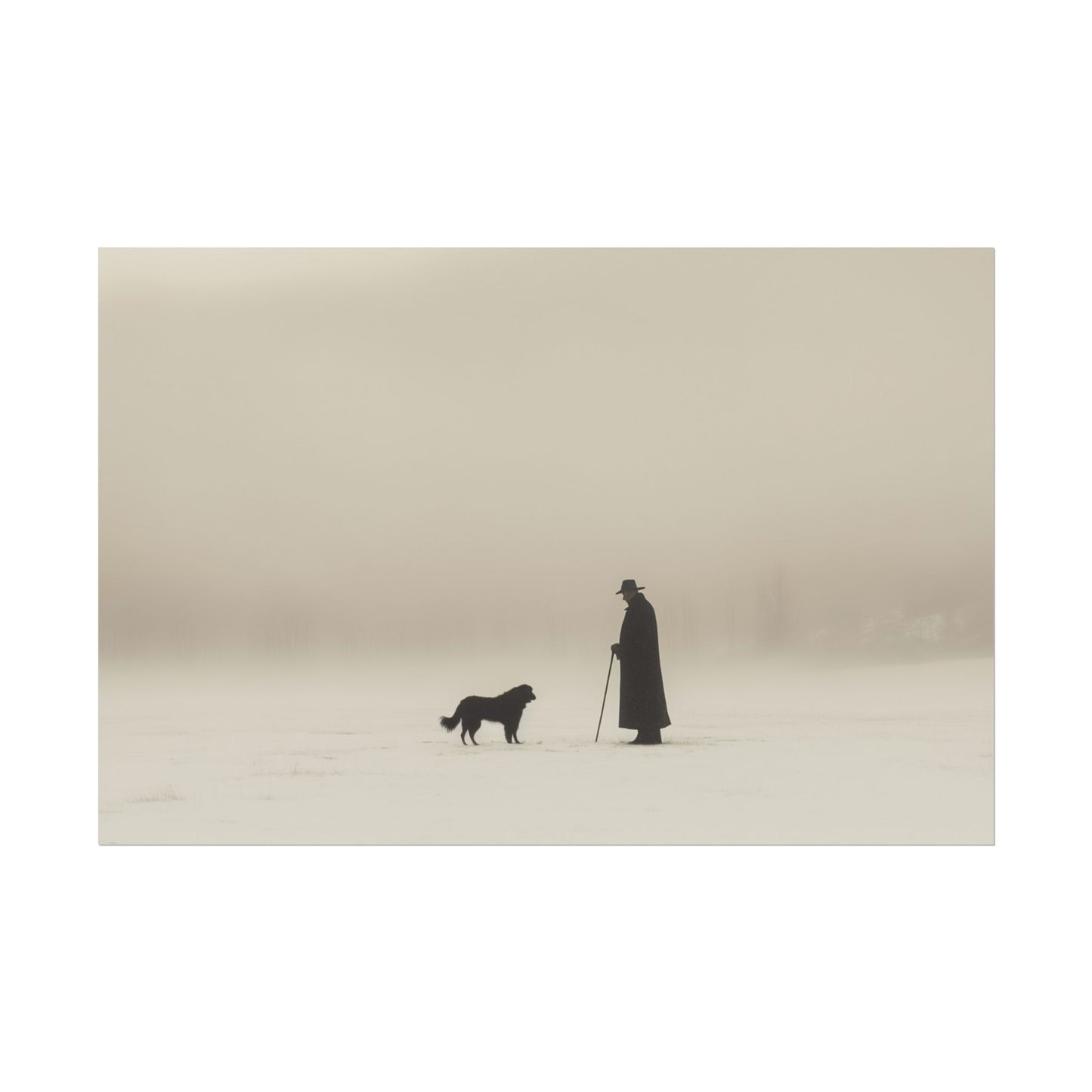 Without Words: Best of Edvard Grieg - Elegant Poster, Winter Nature Print, Dog Lover's Poster, Calm Art Print