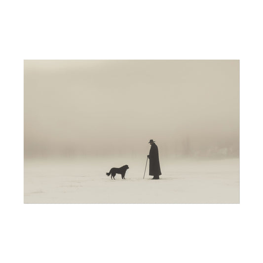 Without Words: Best of Edvard Grieg - Elegant Poster, Winter Nature Print, Dog Lover's Poster, Calm Art Print