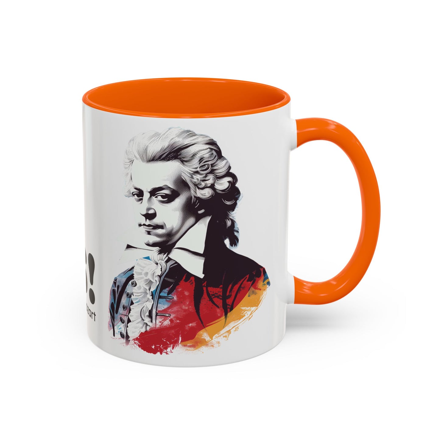 Two Flutes Mug in White (USA) - Mozart Flute Quote Mug, Mozart Mug, Classical Music Mug, Funny Mozart Quote