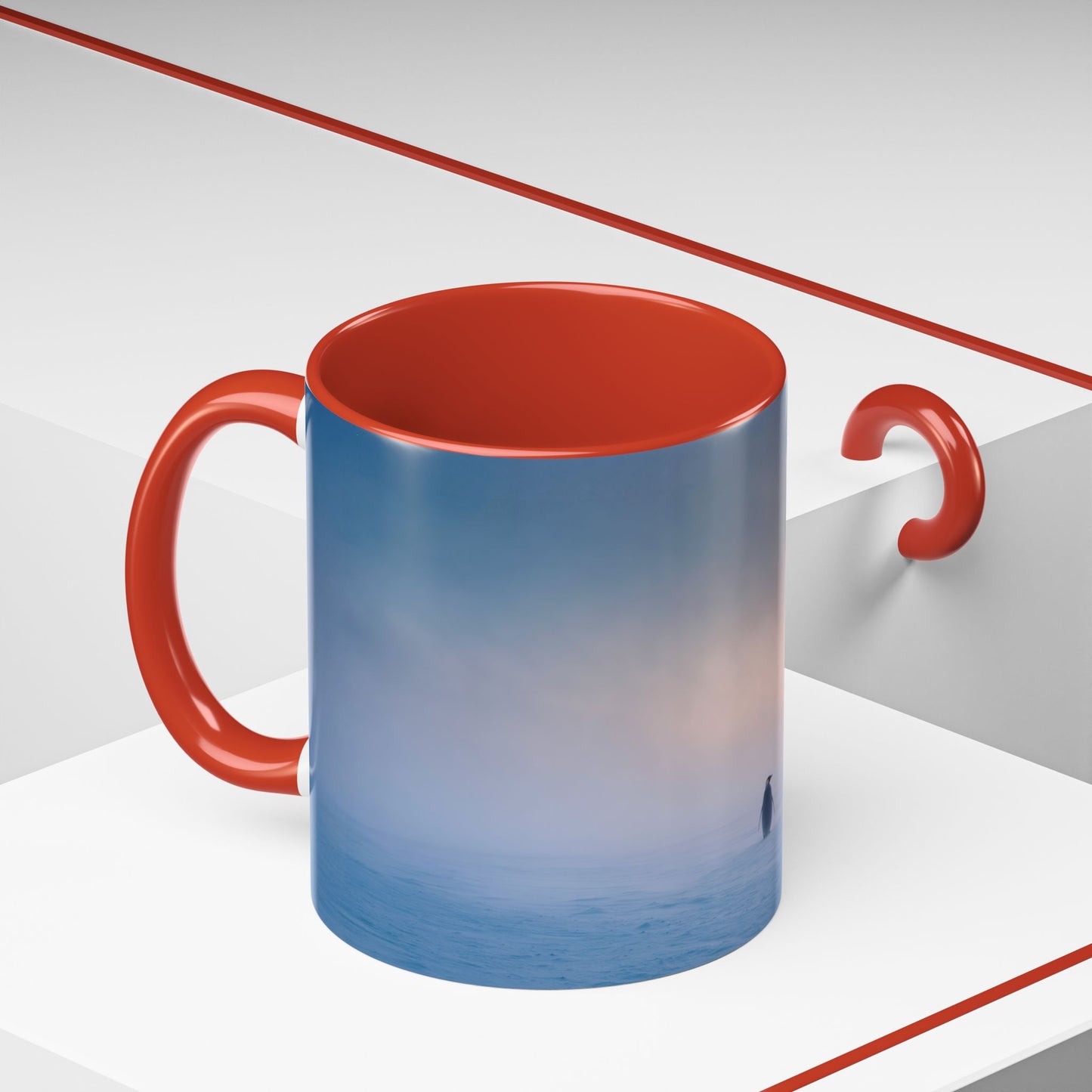 Music for the Lonely Mug (EU) - Calm Classical Music Mug, Pinguin Mug, Winter Mug, Snow Mug, Mozart Inspired Mug, Bach Inspired Mug