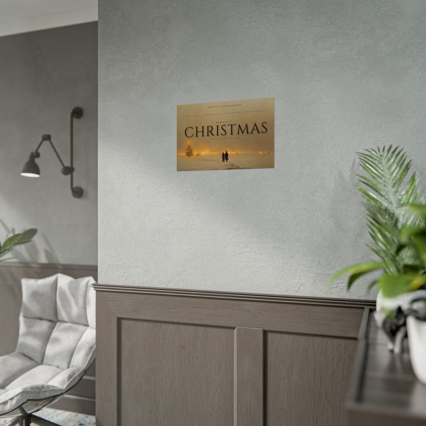 Romantic Christmas - Classical Music Inspired Poster, Winter Wonderland Print, Christmas Poster, Winter Print, Christmas Lights Poster