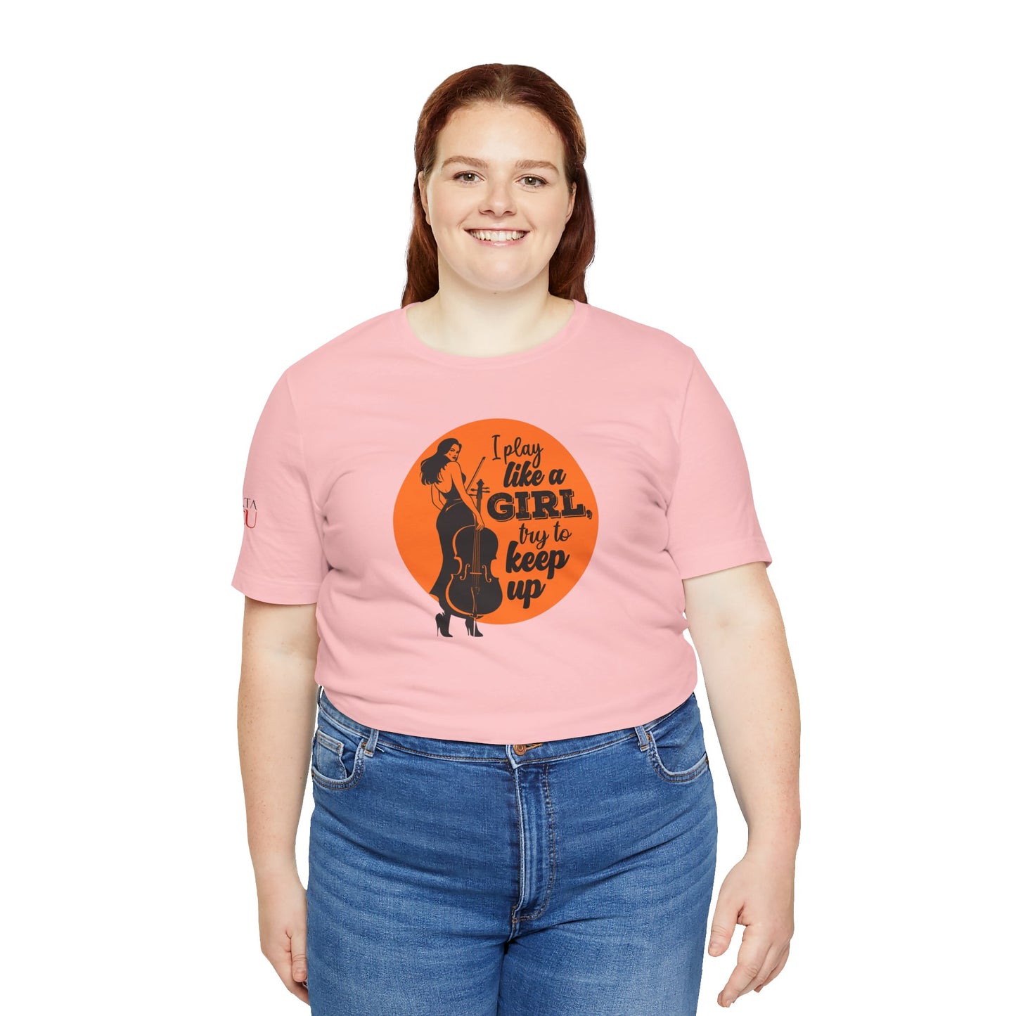 Play like a Girl T-Shirt (Light): Camerata Romeu Shirt, Play like a Girl Shirt, Orchestra Shirt, Female Musician Shirt, Cello Shirt