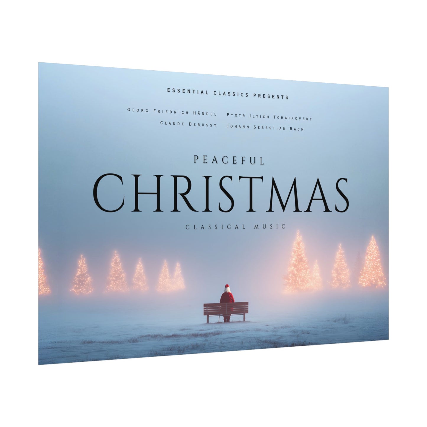 A Peaceful Christmas - Winter Poster, Winter Landscape Print, Holiday Print, Christmas Poster, Classical Music Print, Snow Print, Holiday Decor Poster