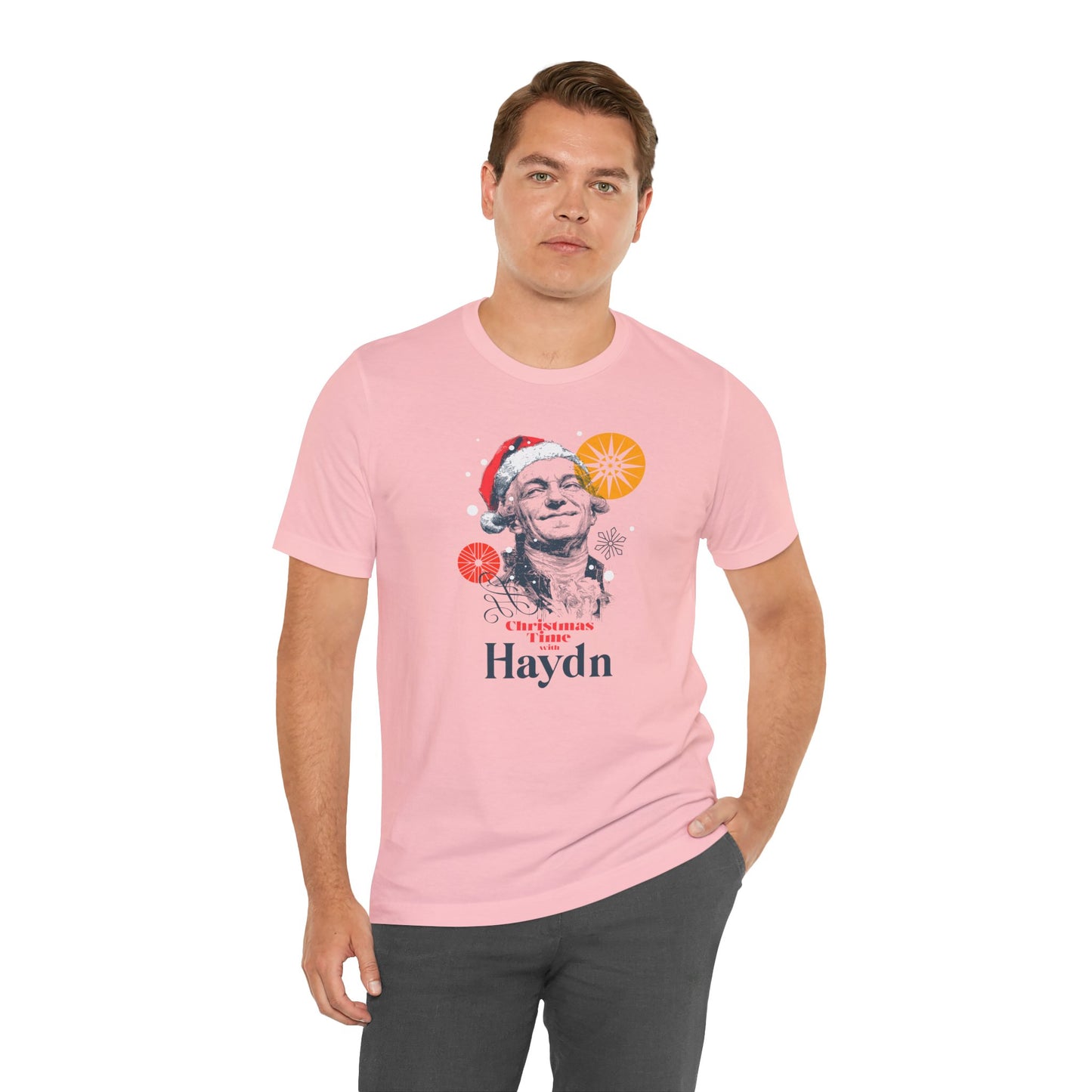Christmas with Hayden - Holiday T-Shirt, Santa Shirt, Hayden with Santa Hat T-Shirt, Classical Music Christmas Shirt