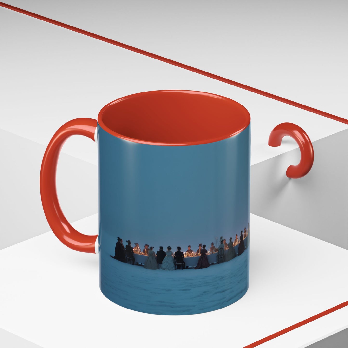 Christmas Dinner Mug (EU) - Holiday Mug, Elegant Classical Music Mug, Community Mug, Celebration Mug, Holiday Traditions Mug
