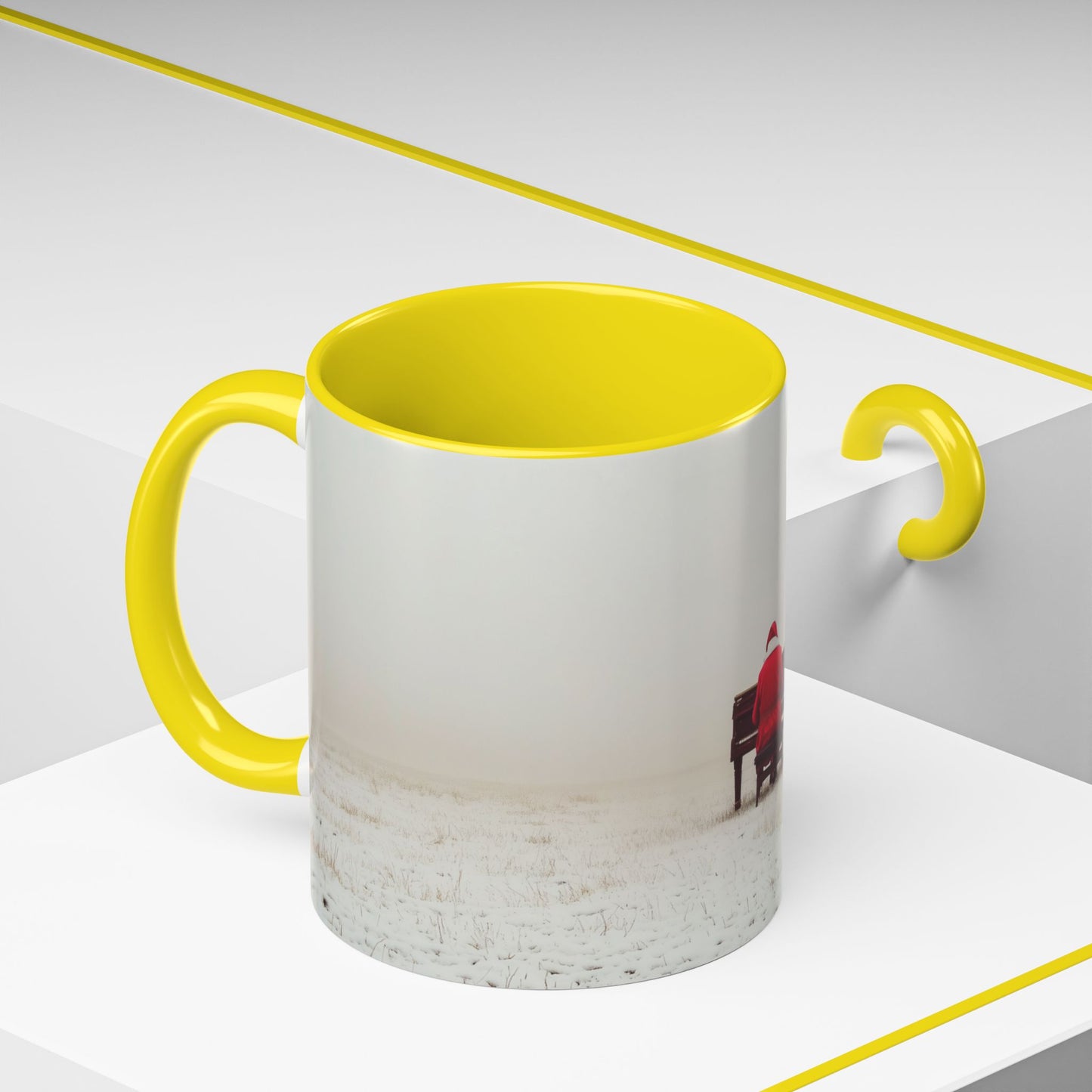 Mozart Christmas Mug (EU) - Santa Mug, Santa Playing Piano Mug, Holiday Mug, Christmas Mug, Winter Mug, Mozart Holiday Mug