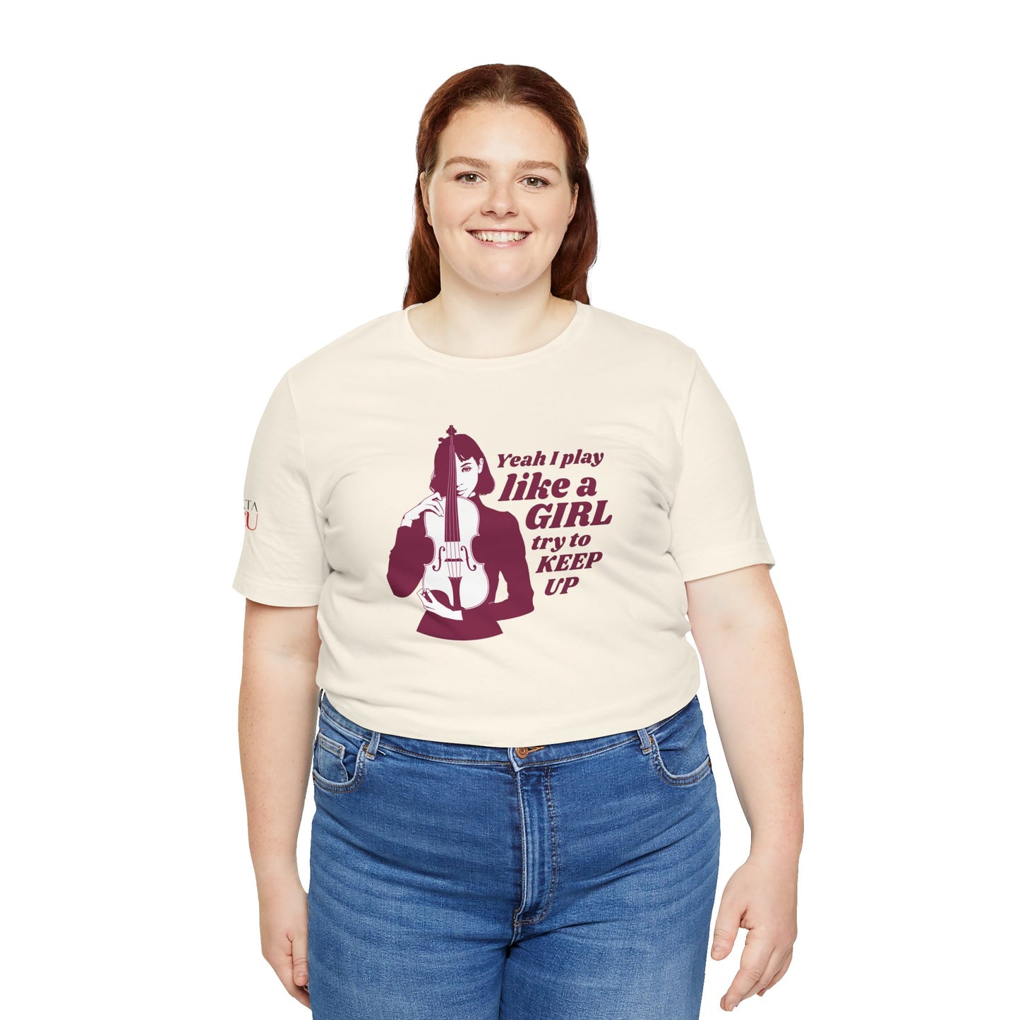 Play like a Girl- Violin T-Shirt (Light): Camerata Romeu Shirt, Play like a Girl Shirt, Orchestra Shirt, Female Musician Shirt,  Violin Shirt