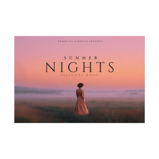Summer Nights - Evening Print, Sunset Poster, Sundown Print, Classical Music Poster, Summer Solstice Print, Summer Poster