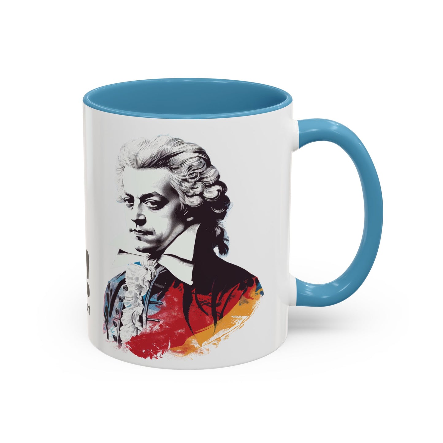 Two Flutes Mug in White (EU) - Mozart Flute Quote Mug, Mozart Mug, Classical Music Mug, Funny Mozart Quote