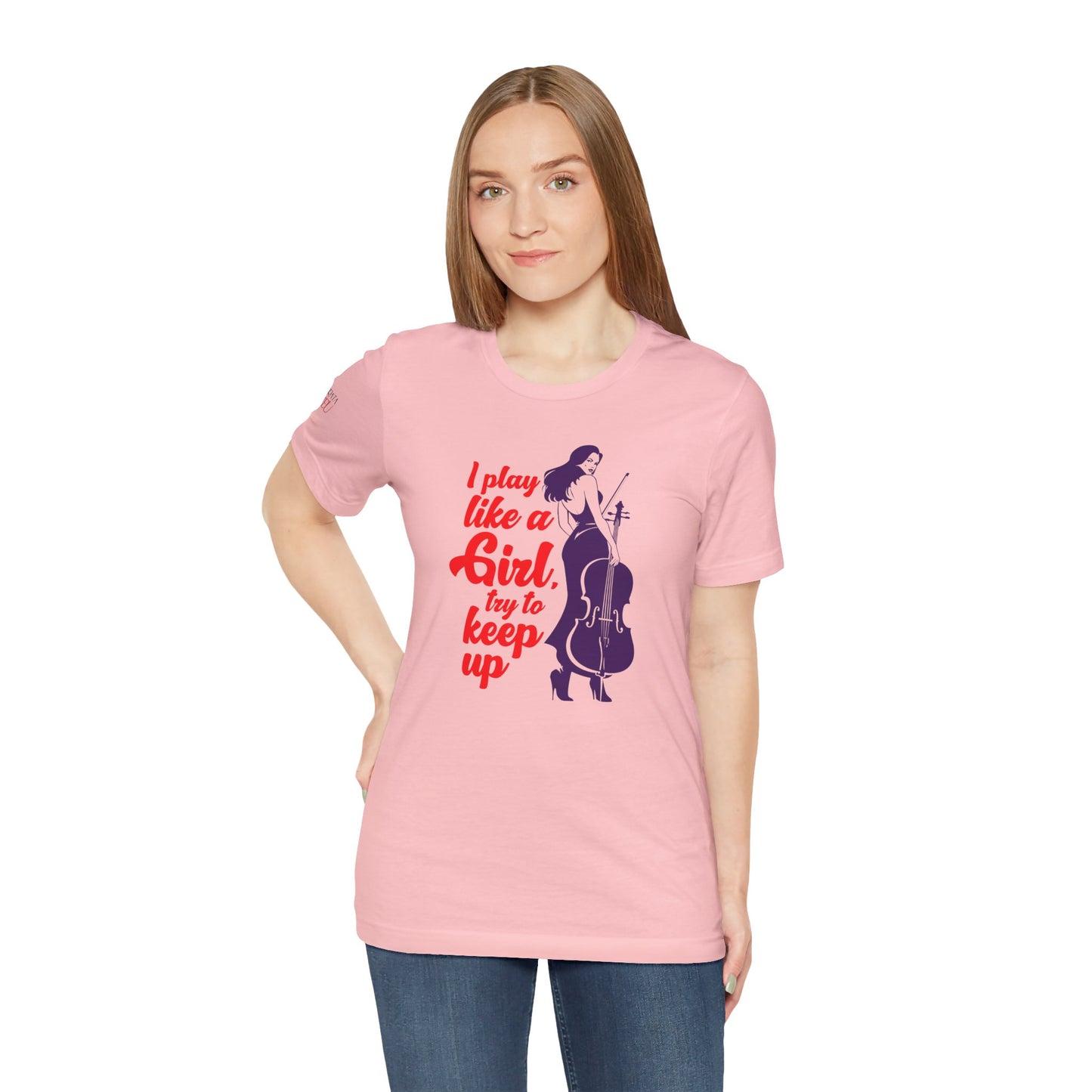 Play like a Girl - Cello T-Shirt: Camerata Romeu Shirt, Play like a Girl Shirt, Orchestra Shirt, Female Musician Shirt, Cello Shirt
