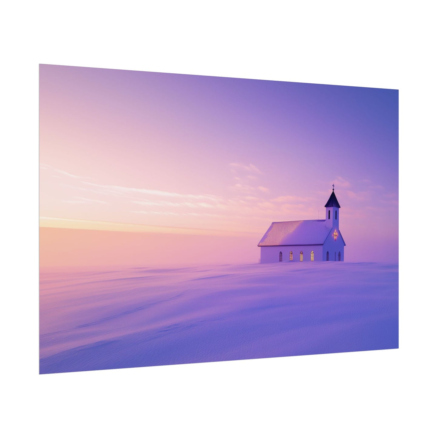 Without Words: Christmas Choir - Heavenly Voices Poster, Chapel Print, Snow Sunrise Print, Christmas Poster, Winter Print, Choir Concert Poster