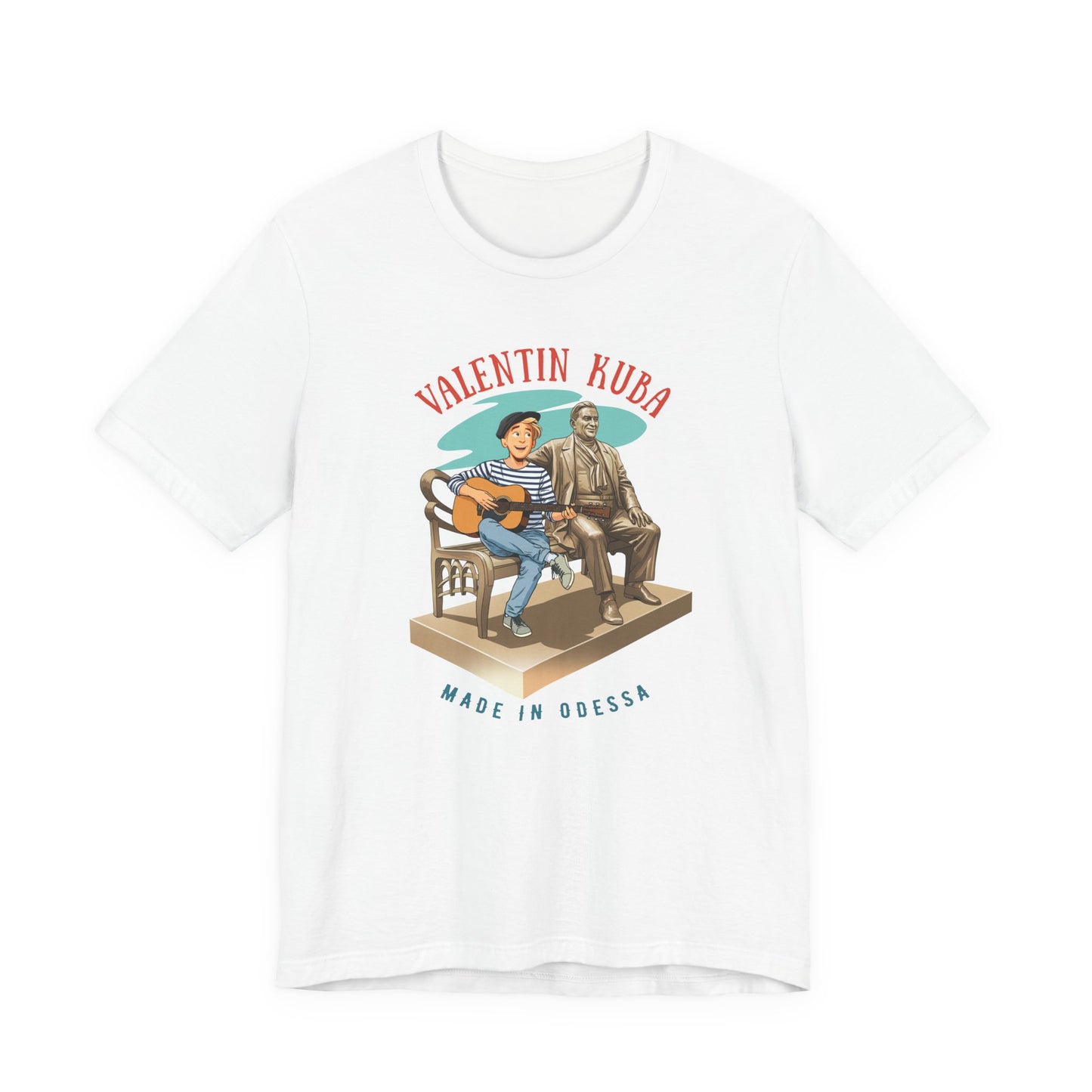 (ENG) Kuba on Deribasovskaya with Utesov - Klezmer Music T-Shirt, Odessa Music Shirt, Valentin Kuba Tee, Music from Ukraine Shirt