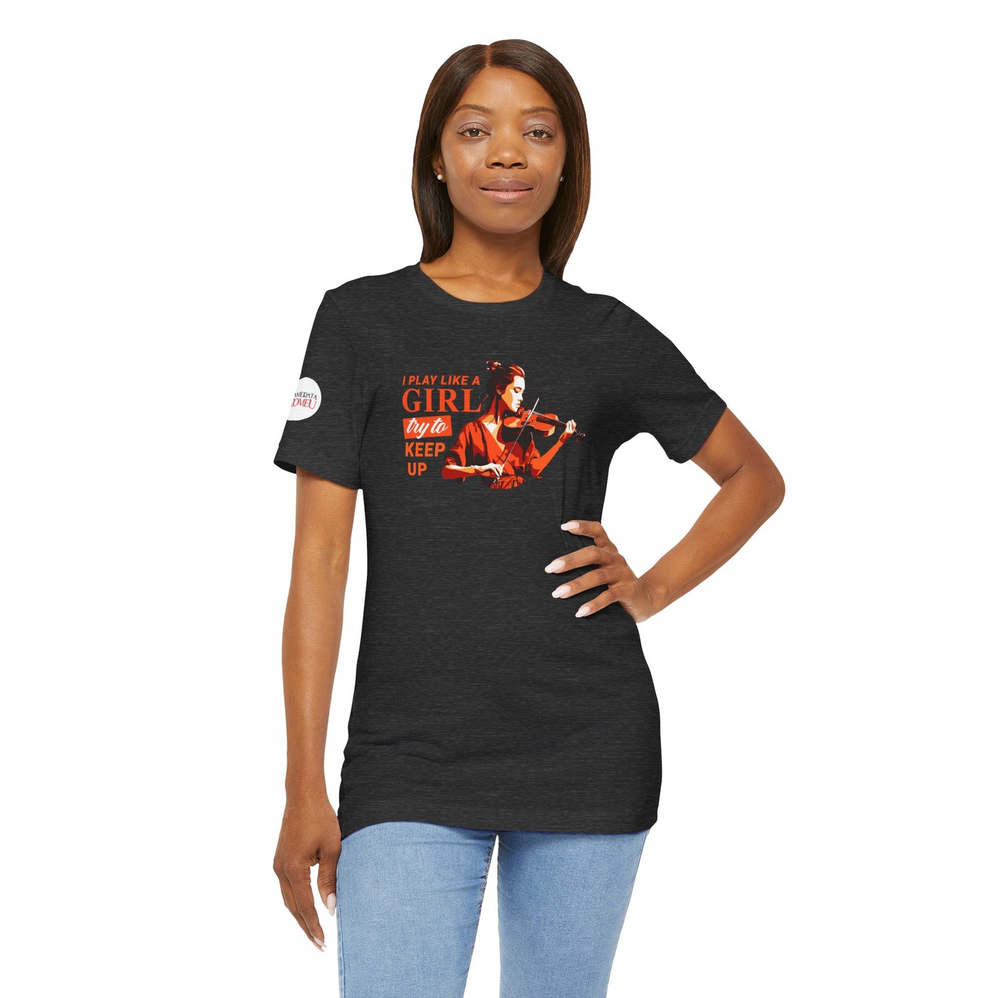 Play like a Girl - Violin T-Shirt: Camerata Romeu Shirt, Play like a Girl T-Shirt, Orchestra Shirt, Female Musician Shirt, Violin Tee