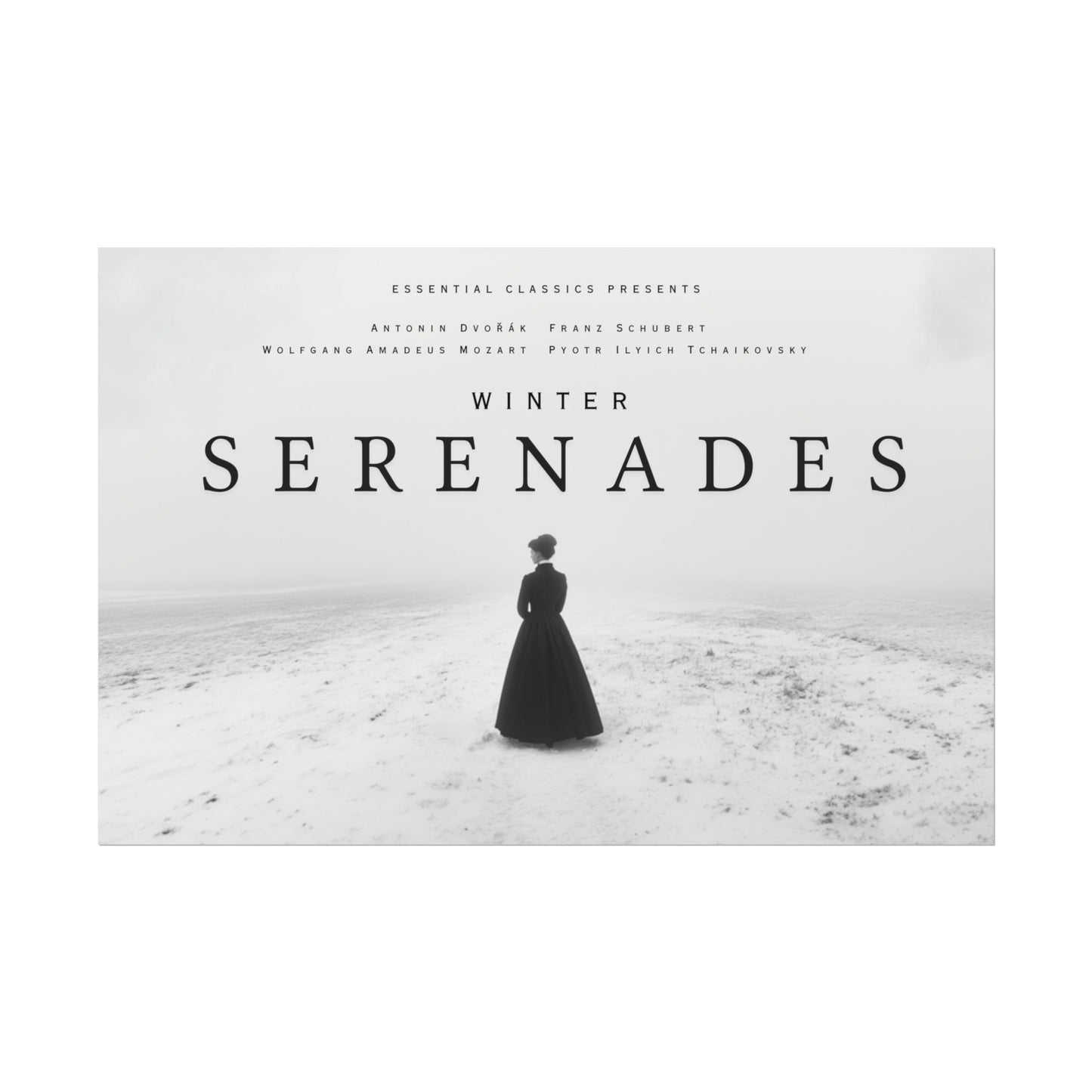 Winter Serenades - Melancholy Poster, Christmas Print, Winter Poster, Classical Music Print, Christmas Decor Poster, Winter Wonderland Print
