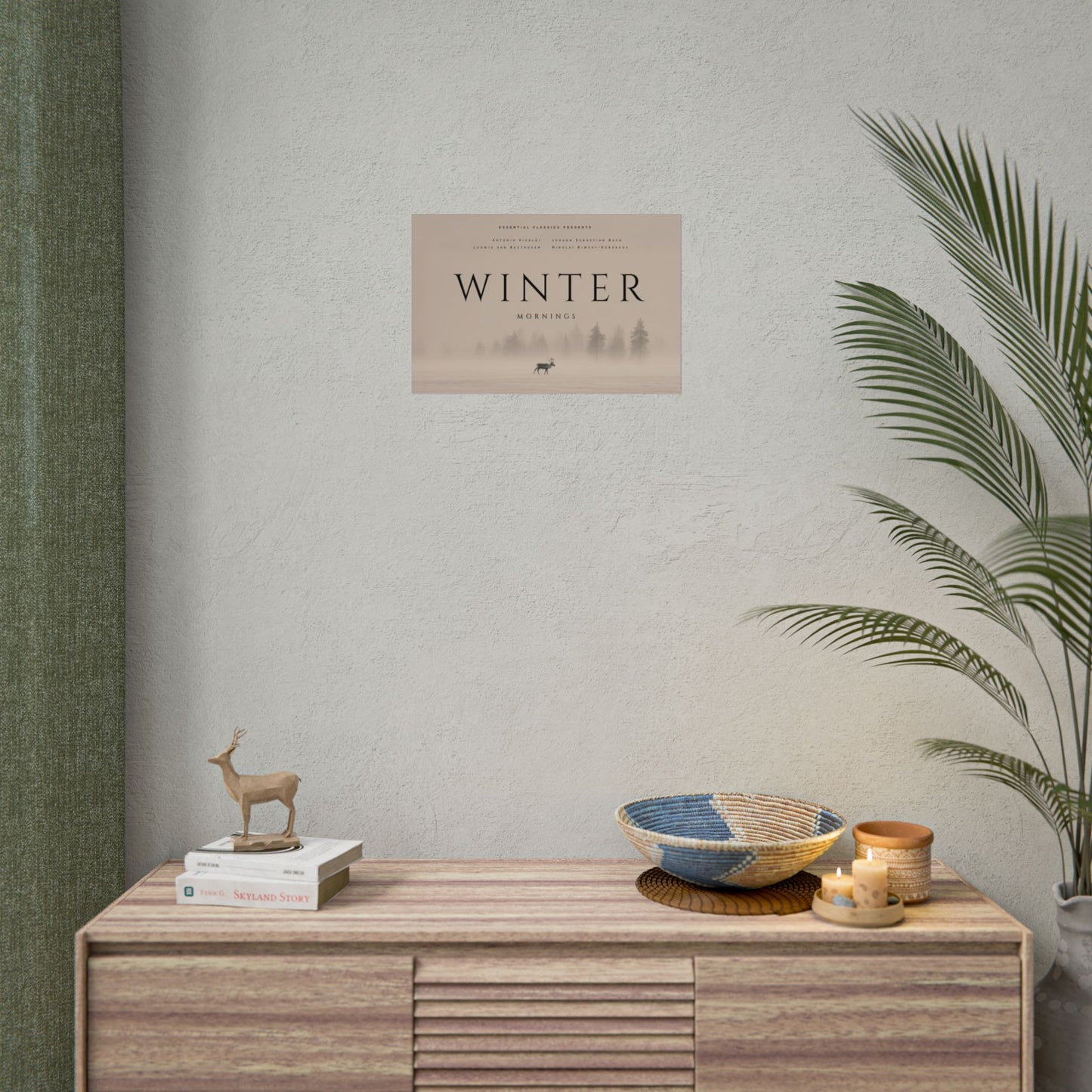 Winter Morning - Classical Music Rolled Poster, Mozart Vivaldi & Bach Inspired Art, Winter Print, Soft Morning Poster, Wilderness Print