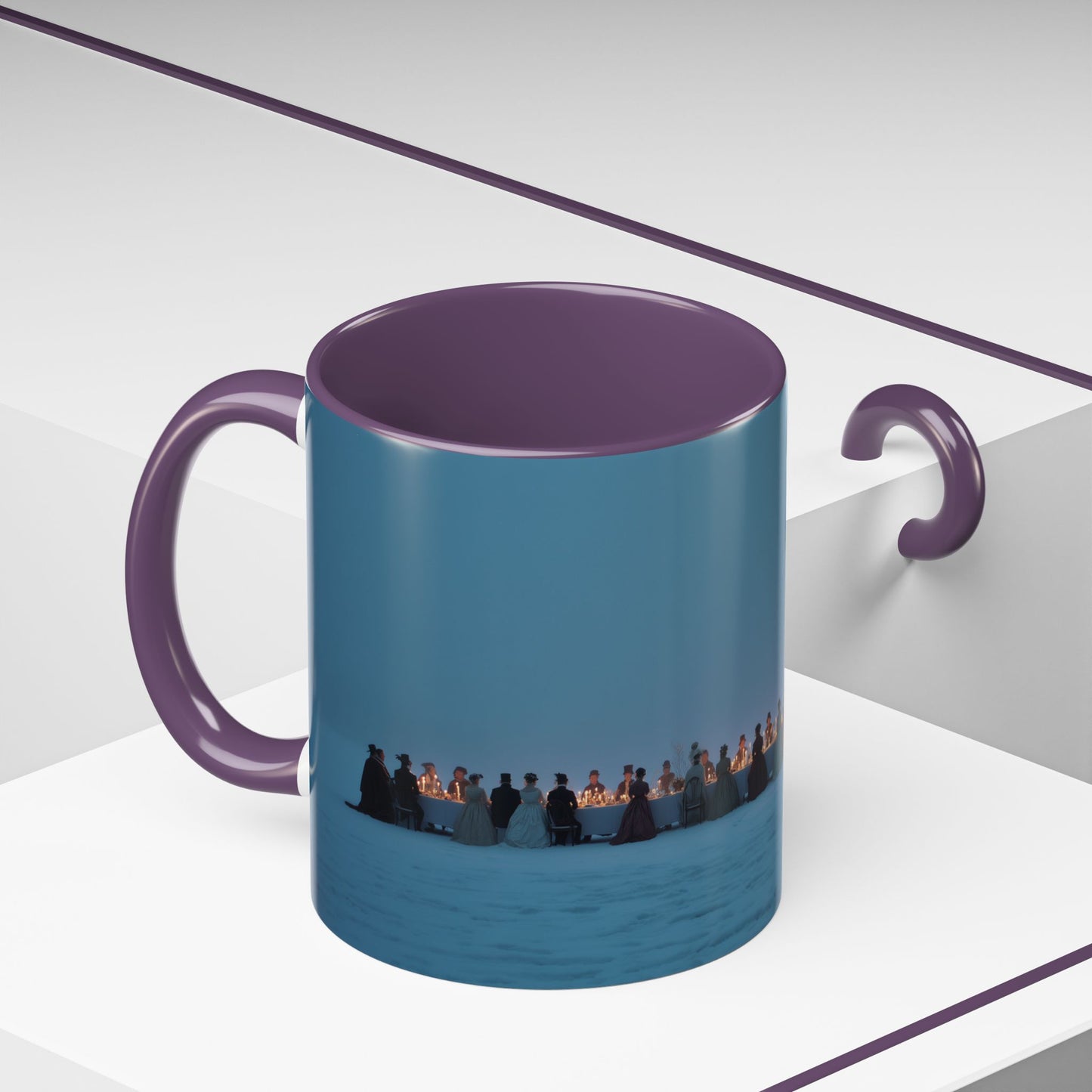 Christmas Dinner Mug (EU) - Holiday Mug, Elegant Classical Music Mug, Community Mug, Celebration Mug, Holiday Traditions Mug