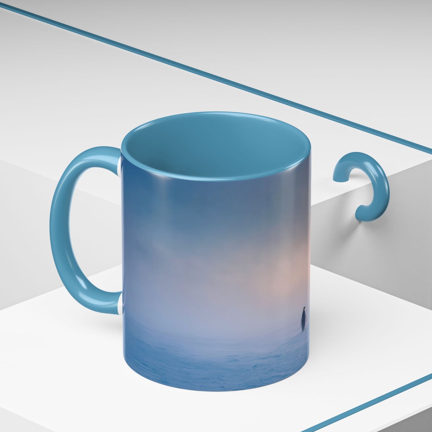 Music for the Lonely Mug (EU) - Calm Classical Music Mug, Pinguin Mug, Winter Mug, Snow Mug, Mozart Inspired Mug, Bach Inspired Mug