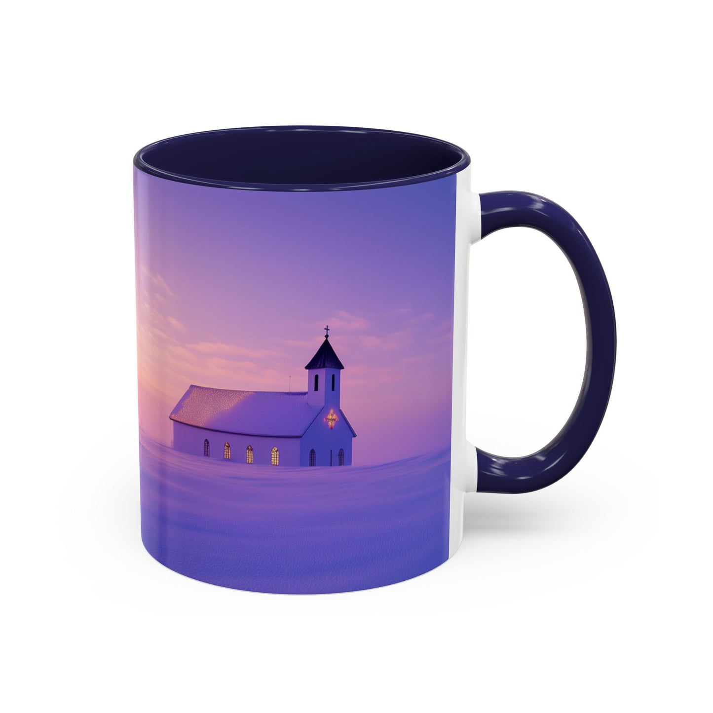 Christmas Choir Mug (USA) - Heavenly Voices Poster, Chapel Print, Snow Sunrise Print, Christmas Poster, Winter Print, Choir Concert Poster