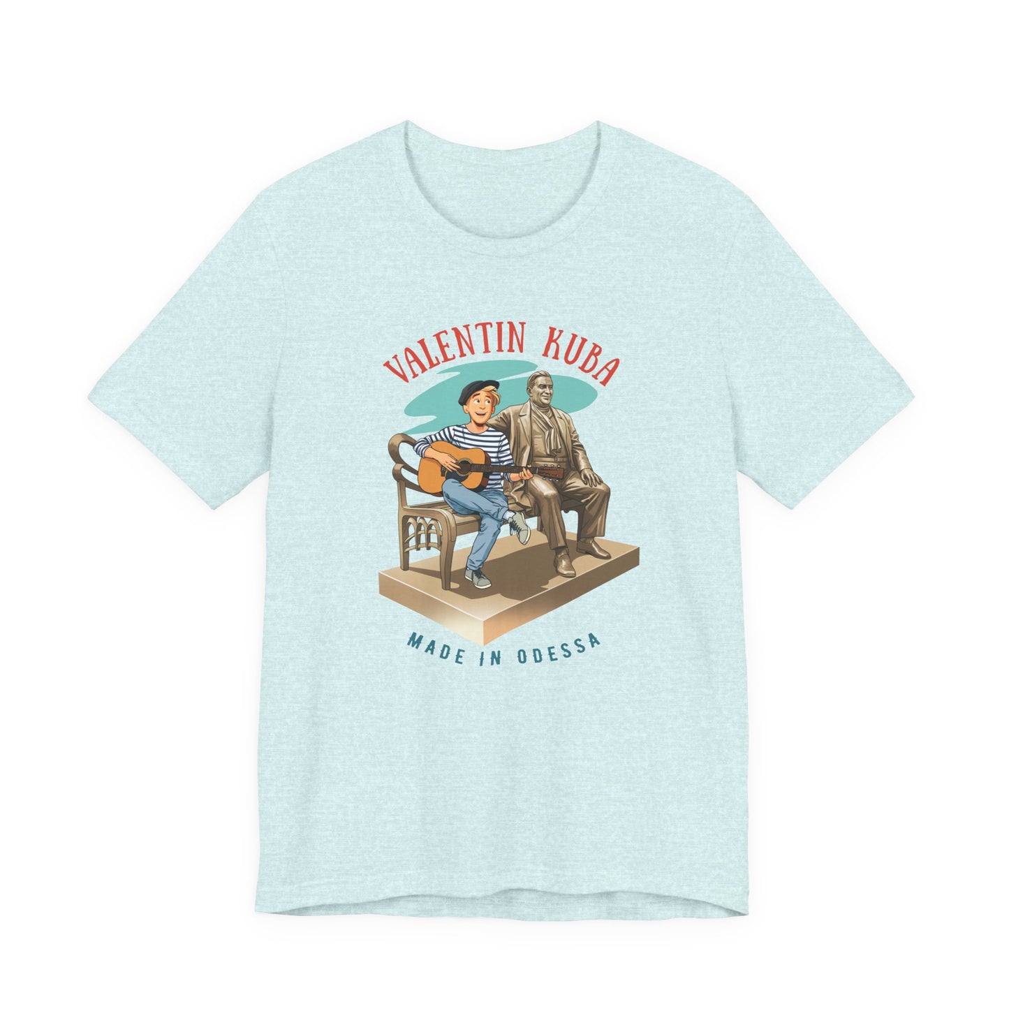 (ENG) Kuba on Deribasovskaya with Utesov - Klezmer Music T-Shirt, Odessa Music Shirt, Valentin Kuba Tee, Music from Ukraine Shirt