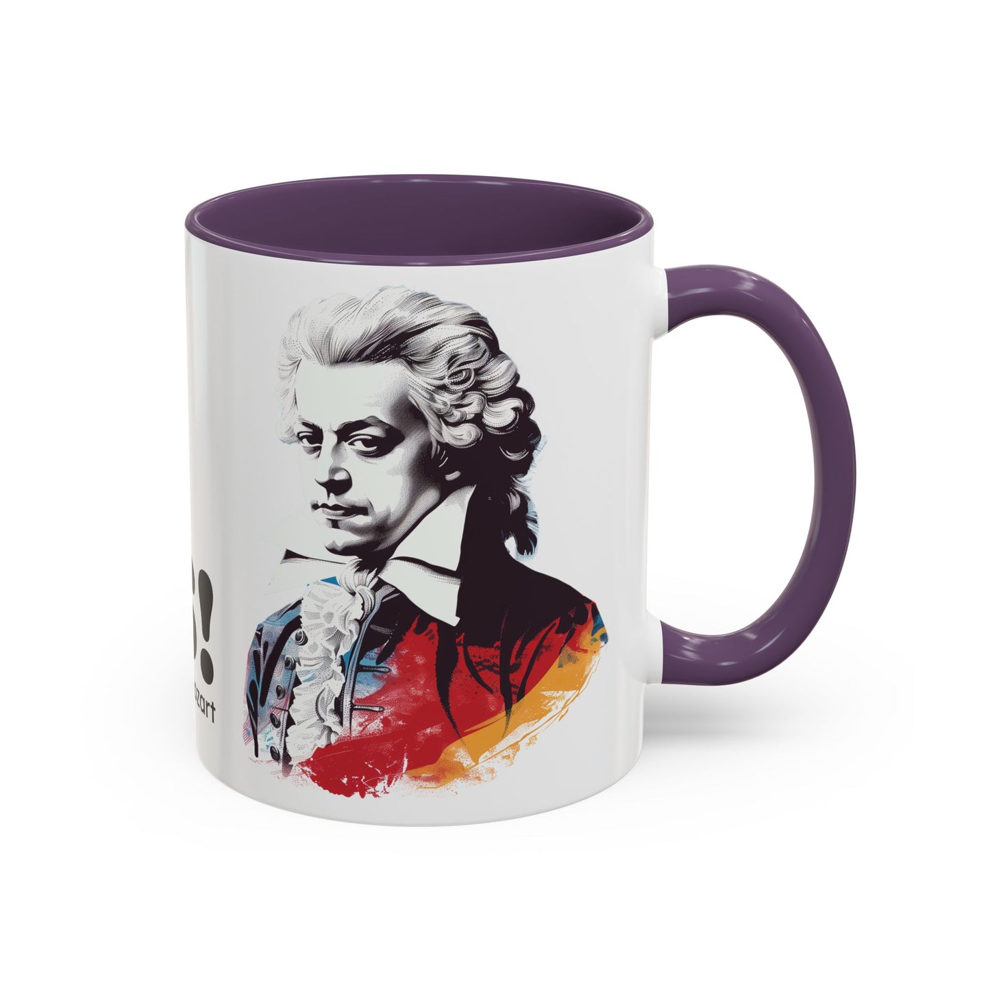 Two Flutes Mug in White (USA) - Mozart Flute Quote Mug, Mozart Mug, Classical Music Mug, Funny Mozart Quote