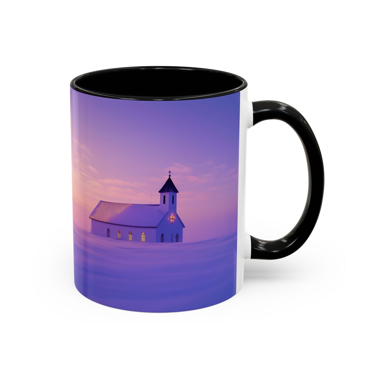 Christmas Choir Mug (EU) - Heavenly Voices Poster, Chapel Print, Snow Sunrise Print, Christmas Poster, Winter Print, Choir Concert Poster