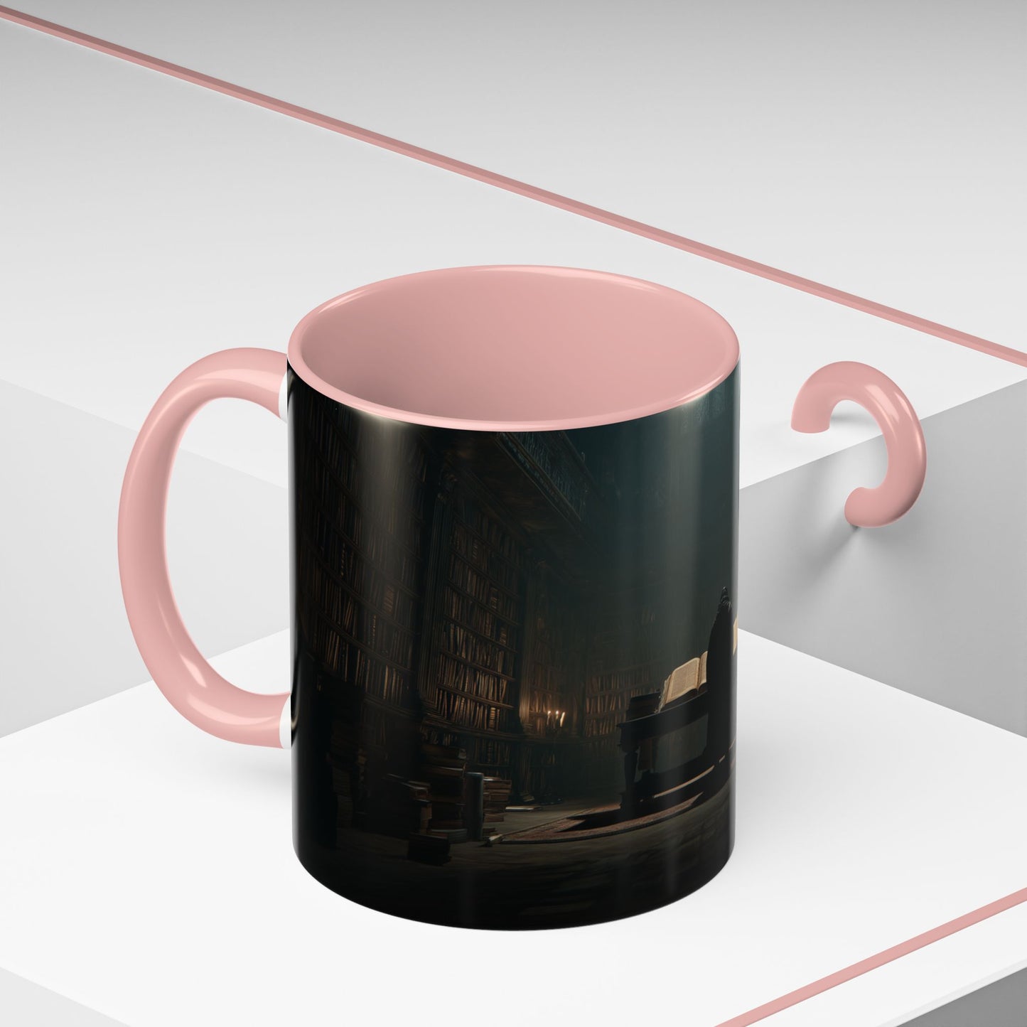 Late Night Studies Mug (EU) - Dark Library Mug, Evening Reading Mug, Moody Library Mug, Cozy Reading Mug, Library Mug