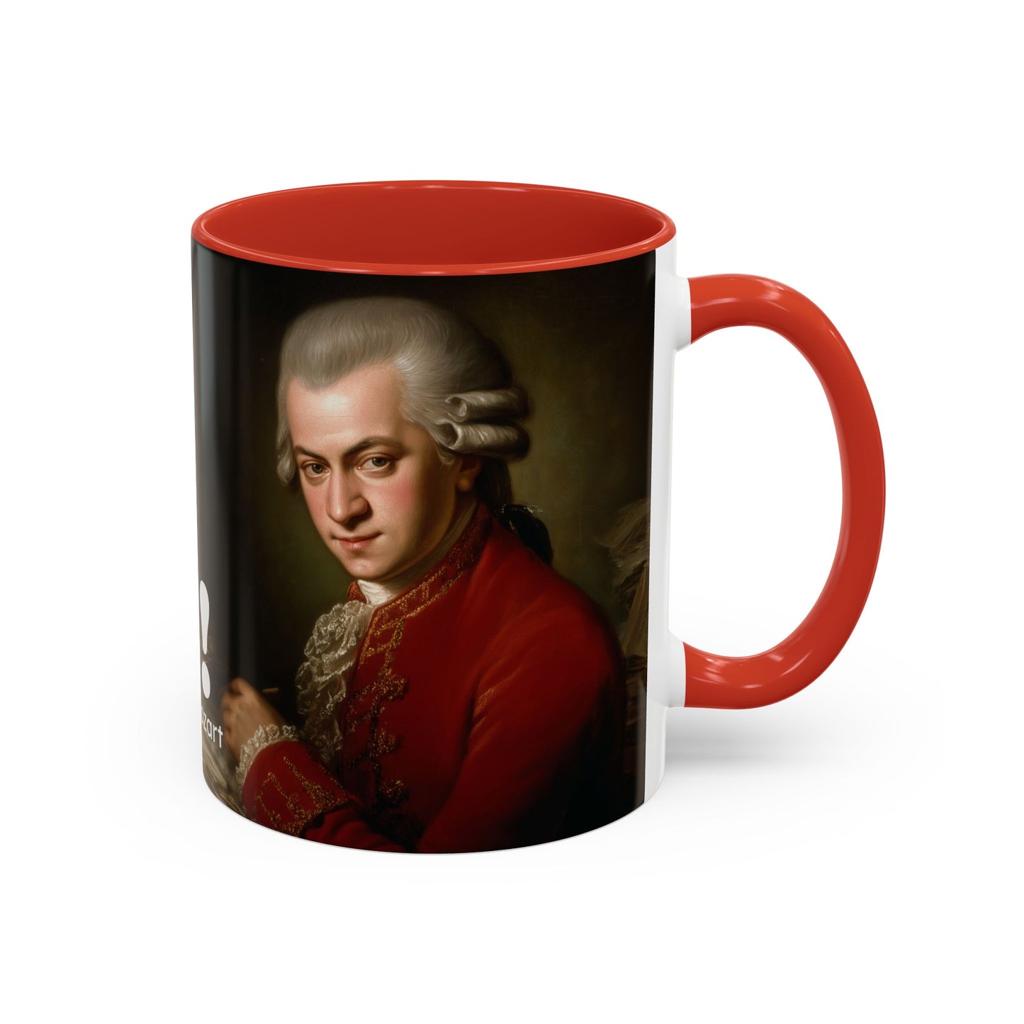 Two Flutes Mug in Black (USA) - Mozart Flute Quote Mug, Mozart Mug, Classical Music Mug, Funny Mozart Quote