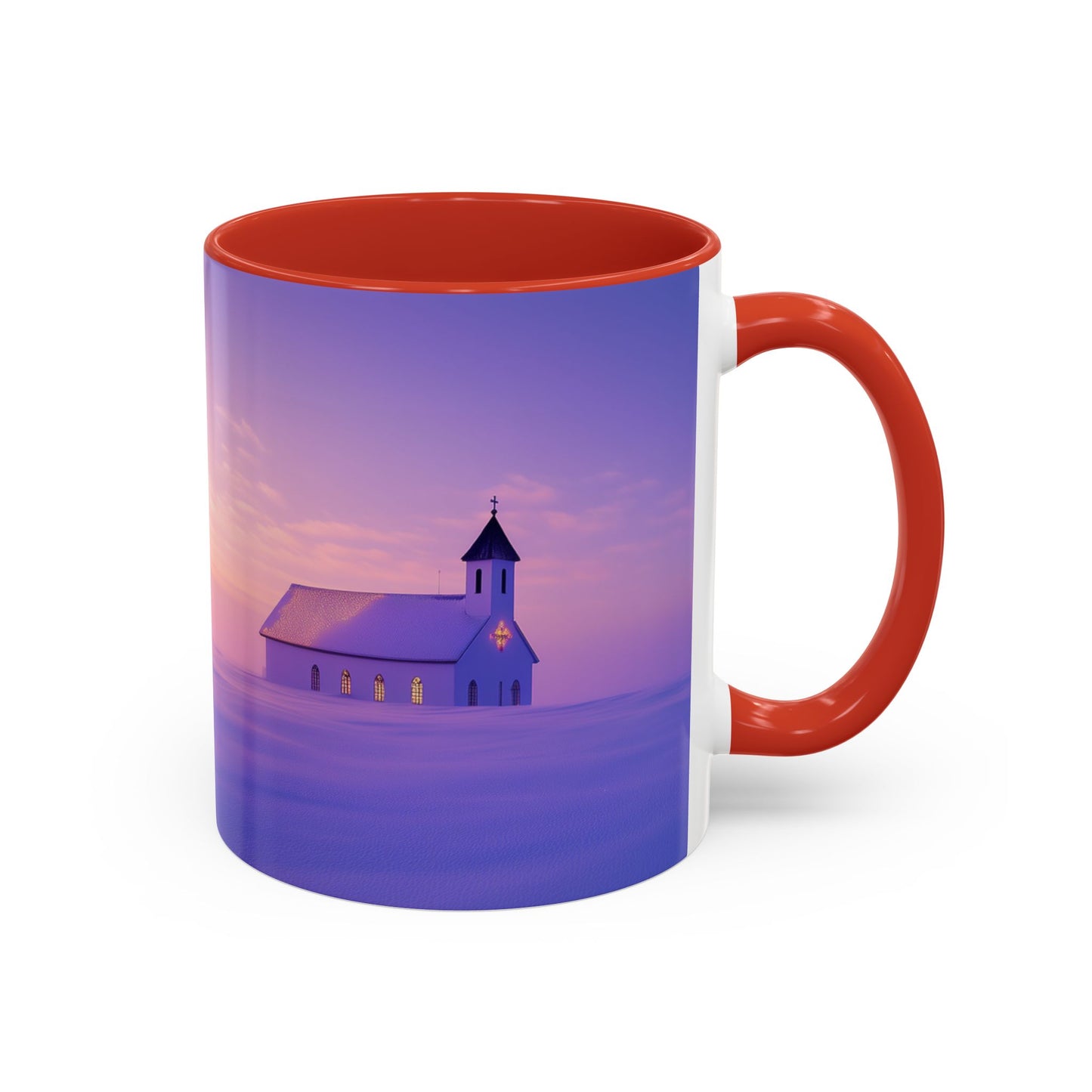 Christmas Choir Mug (EU) - Heavenly Voices Poster, Chapel Print, Snow Sunrise Print, Christmas Poster, Winter Print, Choir Concert Poster