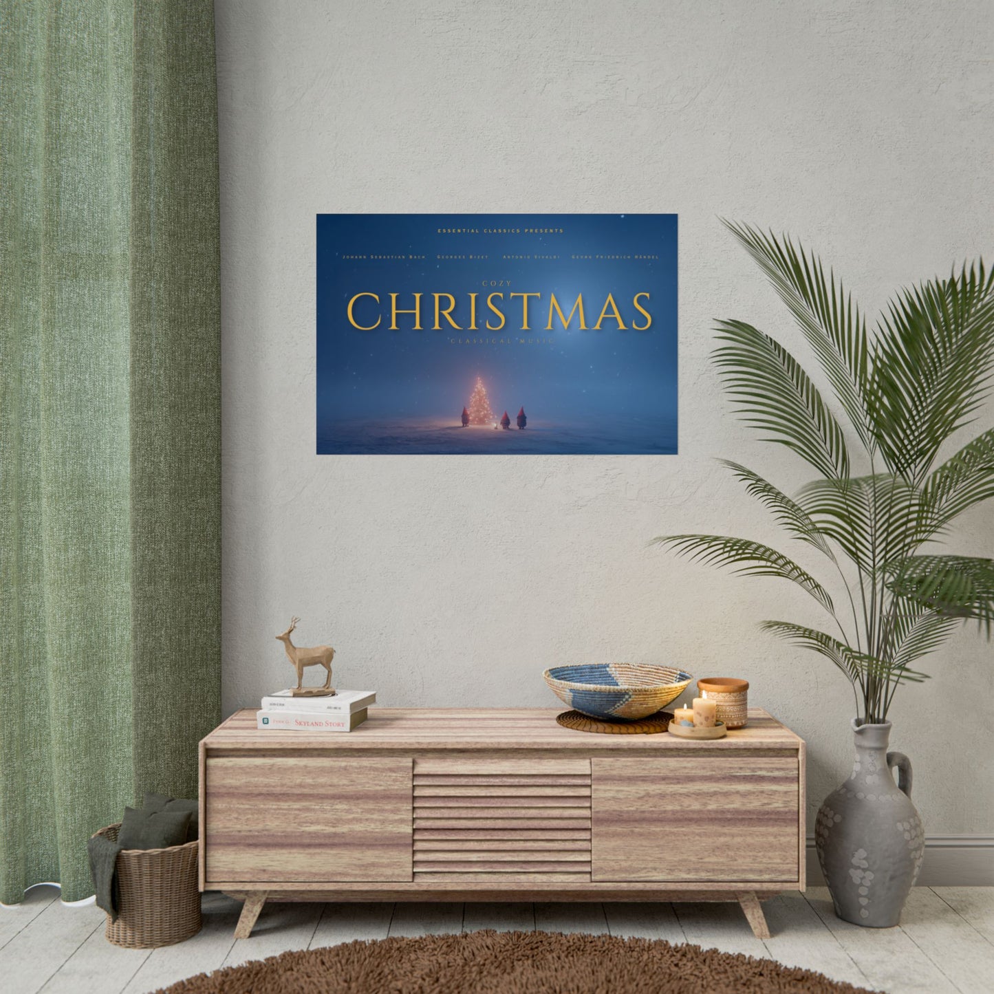 Cozy Christmas - Elves Poster, Snowy Print, Classical Music Inspired Poster, North Pole Print, Christmas Poster, Winter Print